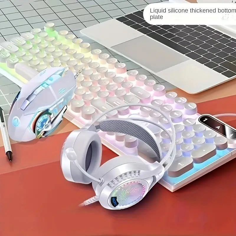 Ultimate Gaming and Office Keyboard and Mouse Set with Mechanical Touch and Headset - Wired-1