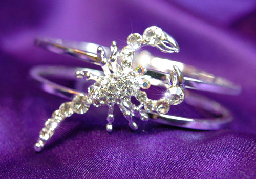 Scorpion Clear Austrian Crystal Cuff Bangle Bracelet XB020-0