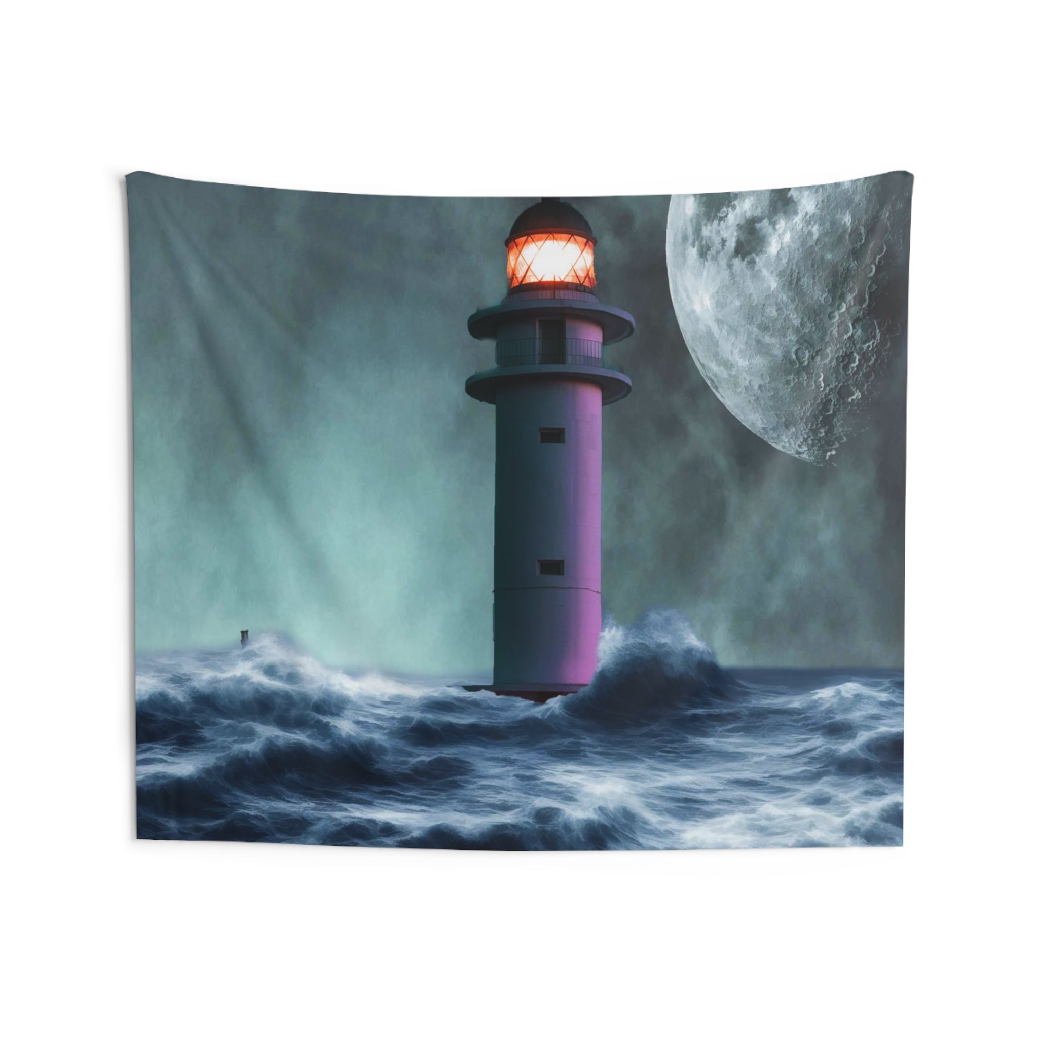 Storm lighthouse Tapestry-3