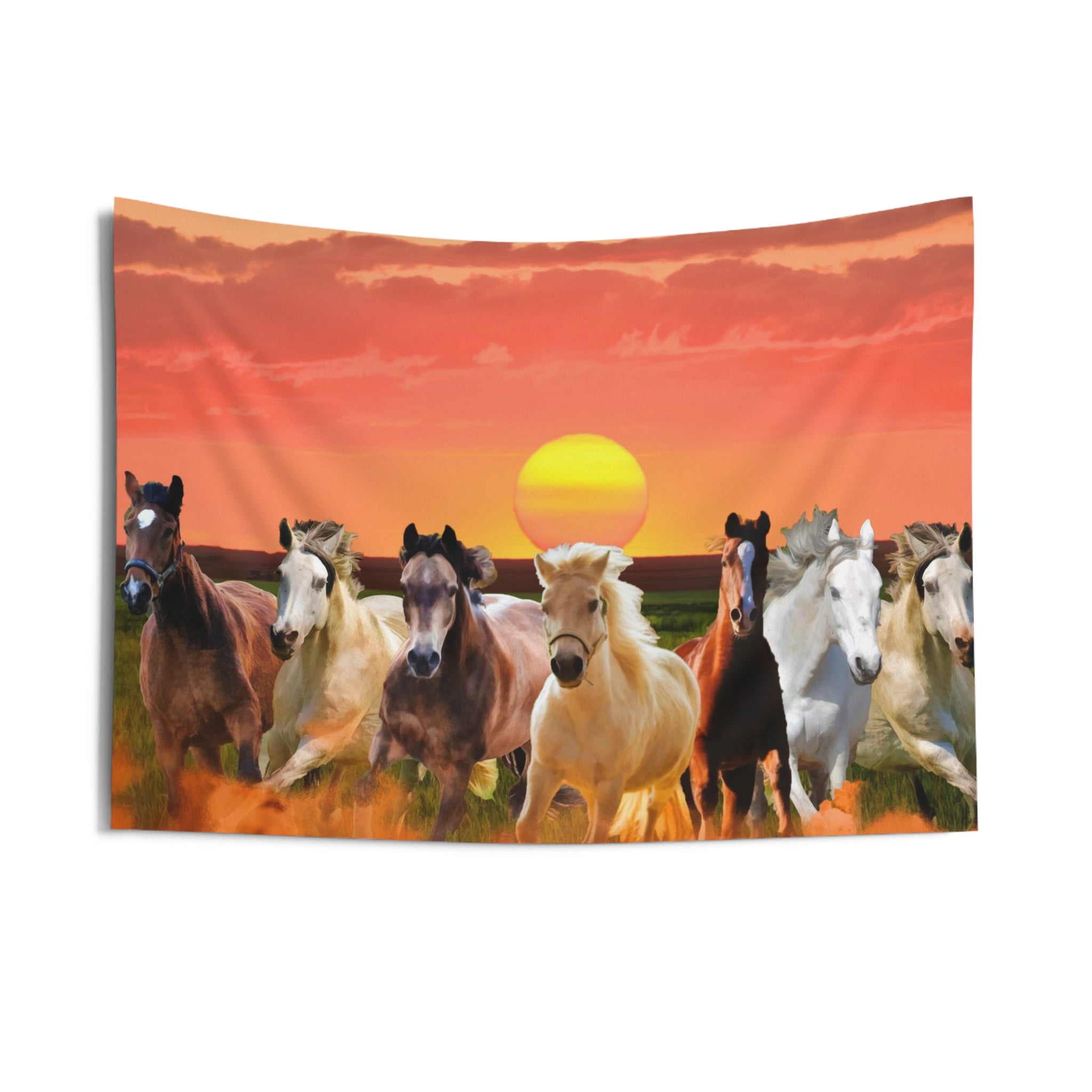 Seven Horse sunrise Tapestry-2