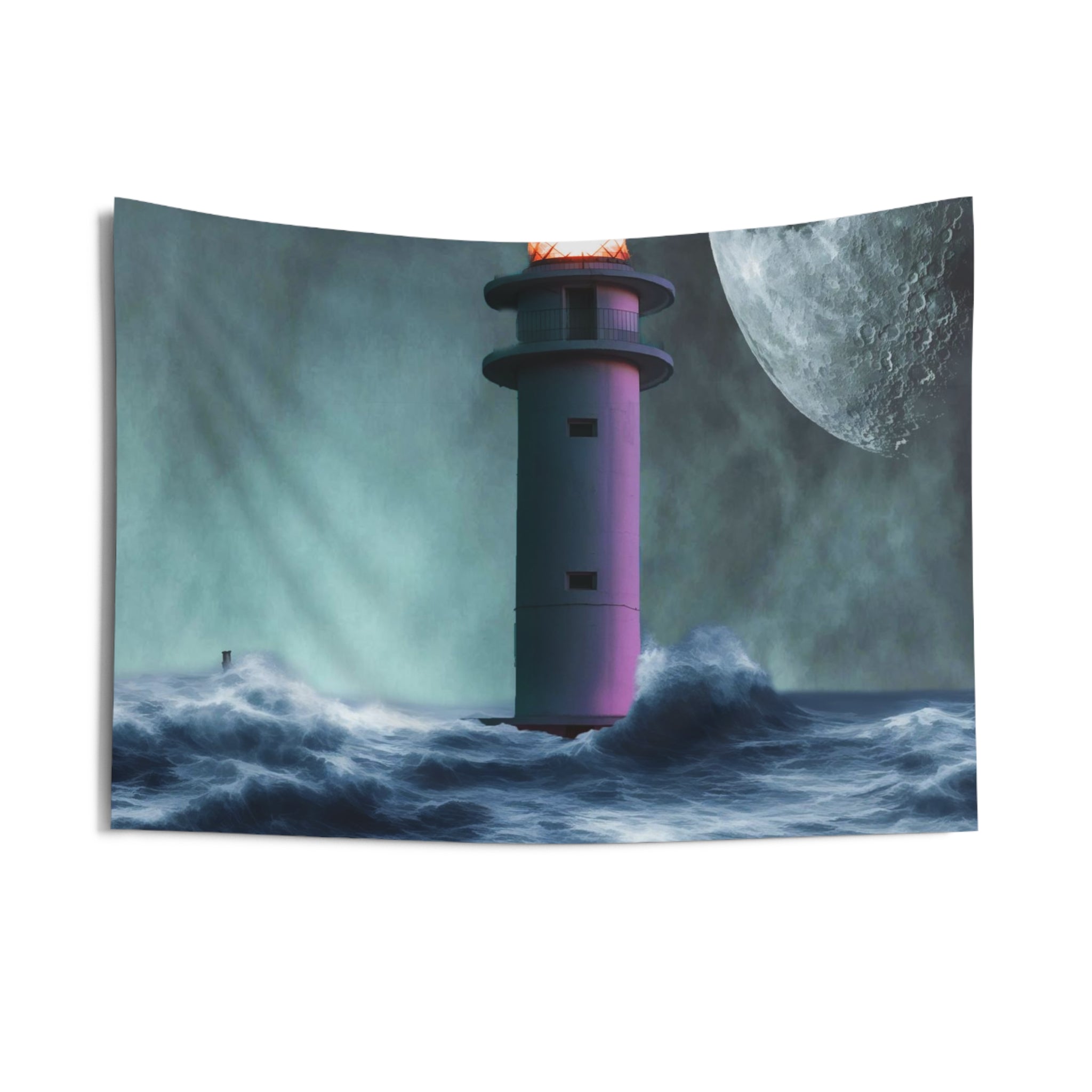 Storm lighthouse Tapestry-2