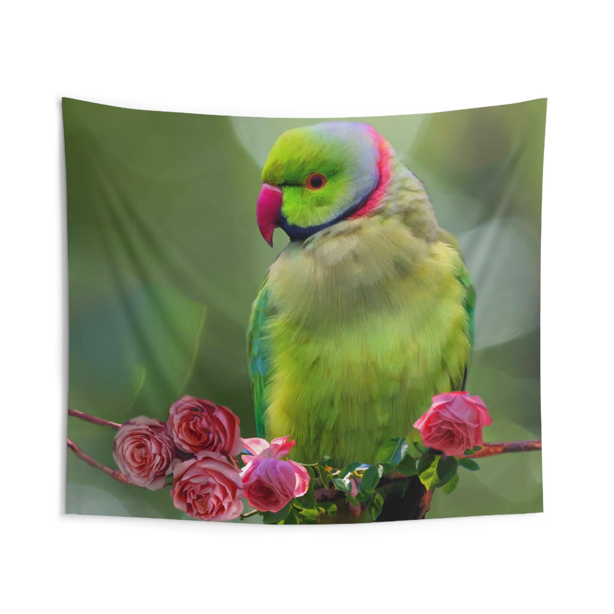 Parrot And Roses Tapestry-1