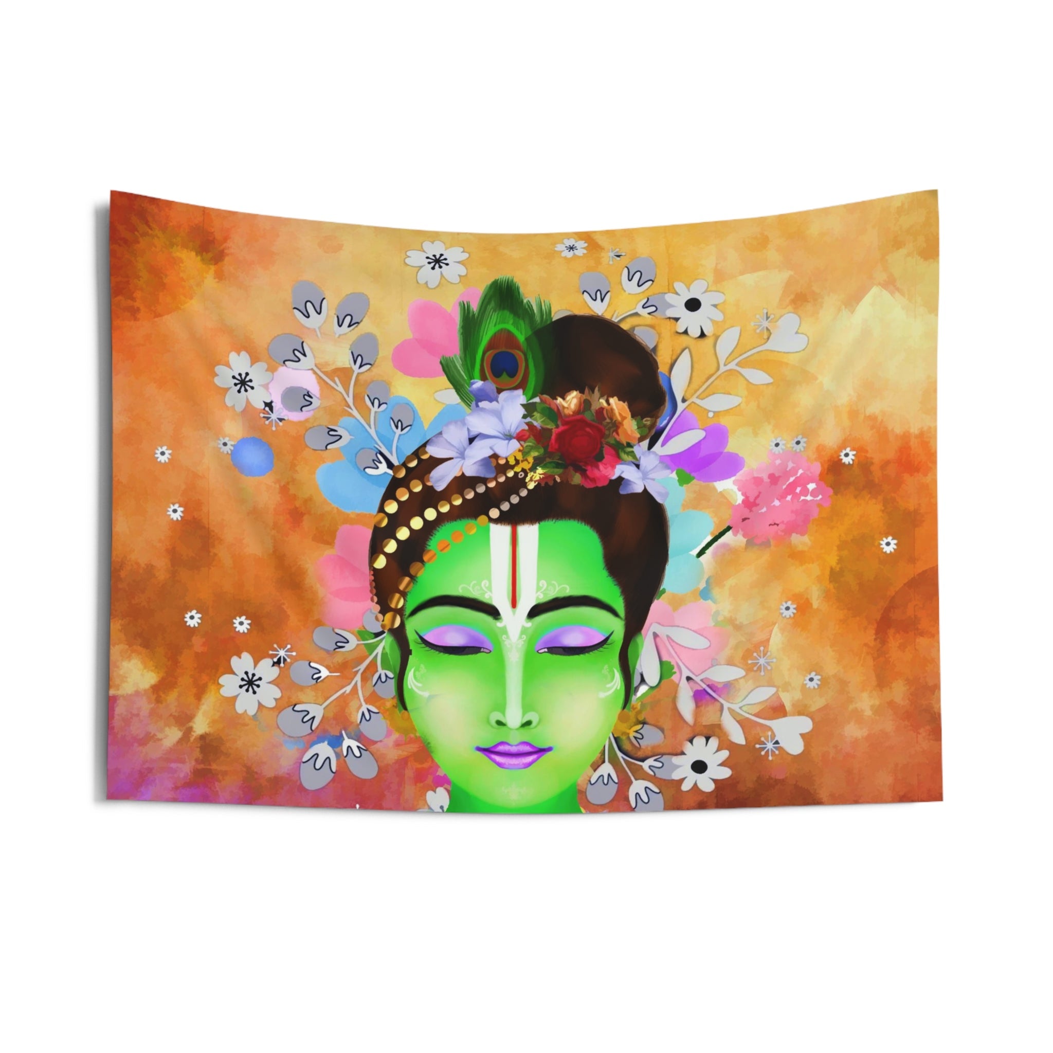 Green Krishna Tapestry-2