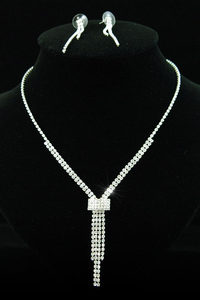 Bridal Crystal Rhinestone Necklace Earrings Set XS1067-0
