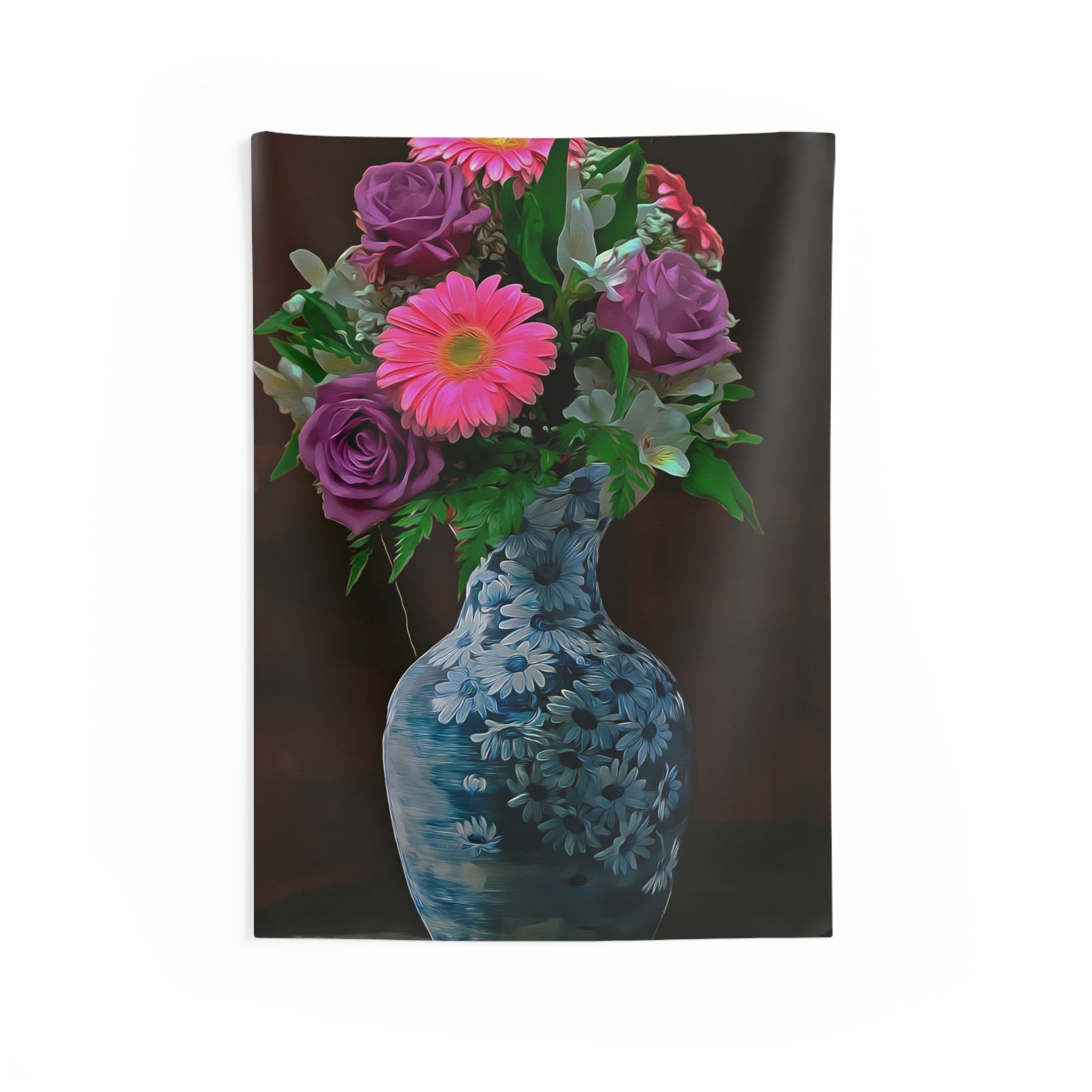 Flower Vase Art Tapestry-0