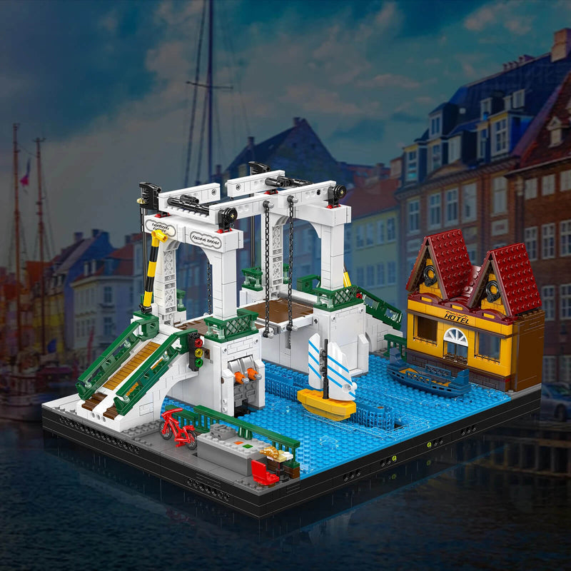 Motorised Nordic Town Drawbridge 2065PCS-1