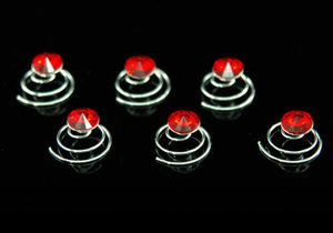 6 pcs X Bridal Red Austrian Crystal Hair Twists XP1108-0