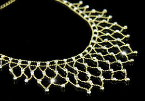 Stylish Crystal Gold Plated Necklace Earrings Set XS1120-0