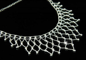 Stylish Crystal Rhinestone Necklace Earrings Set XS1121-0