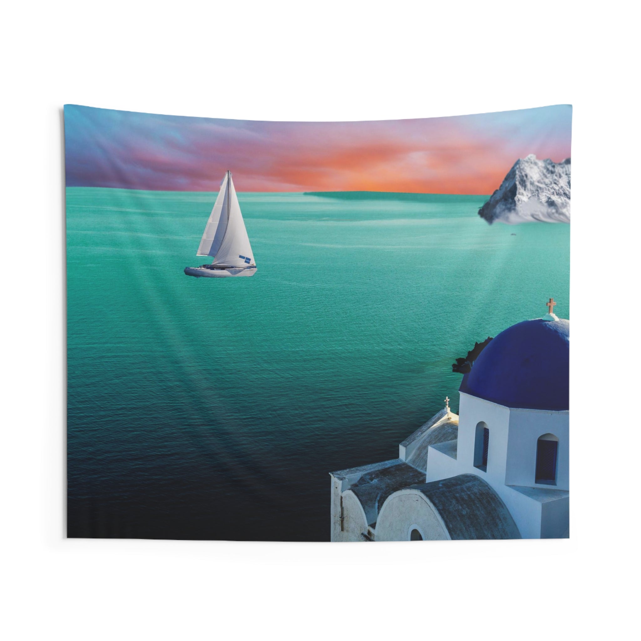 Santorini Greece Tapestry-0