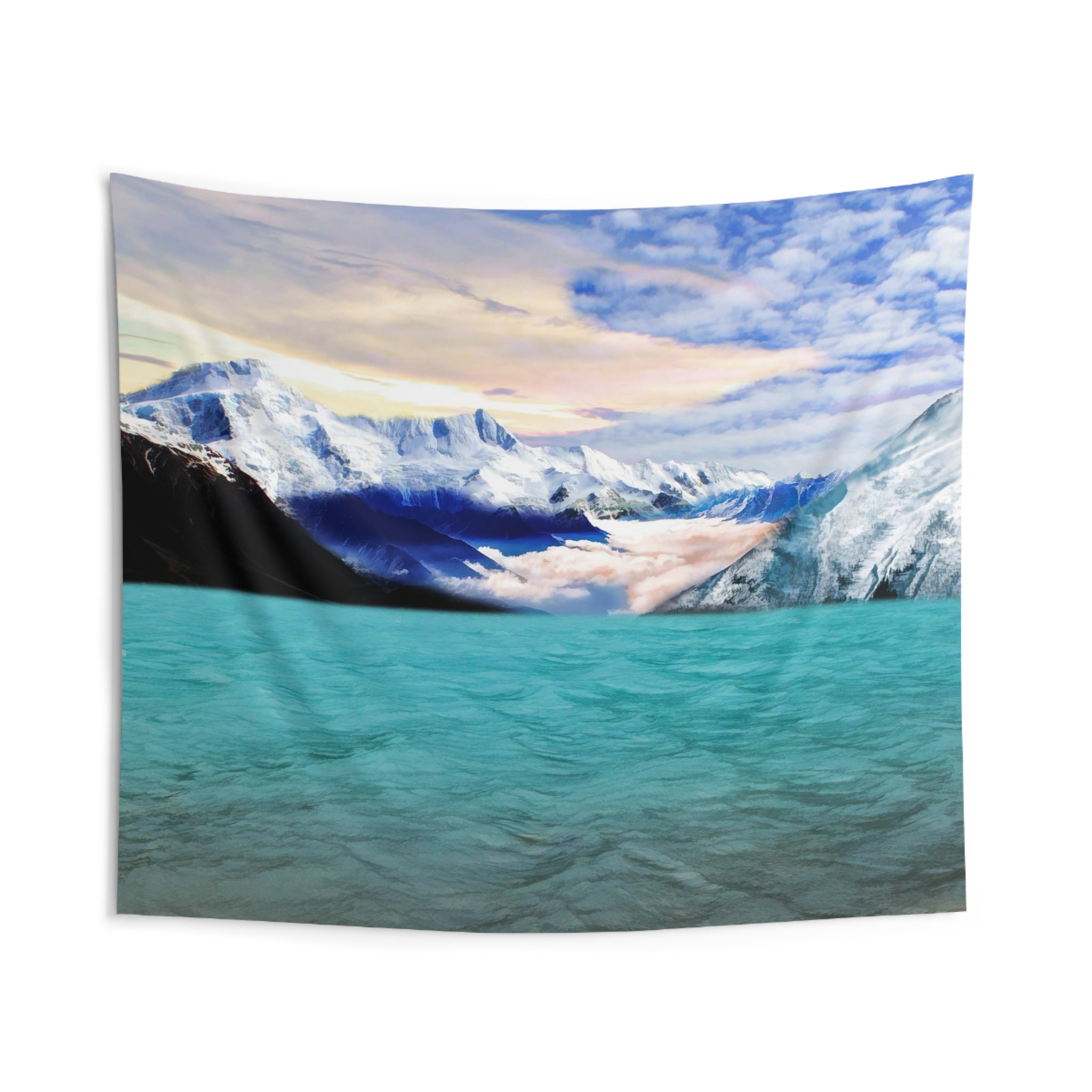 Mountain Lake Painting Tapestry-1