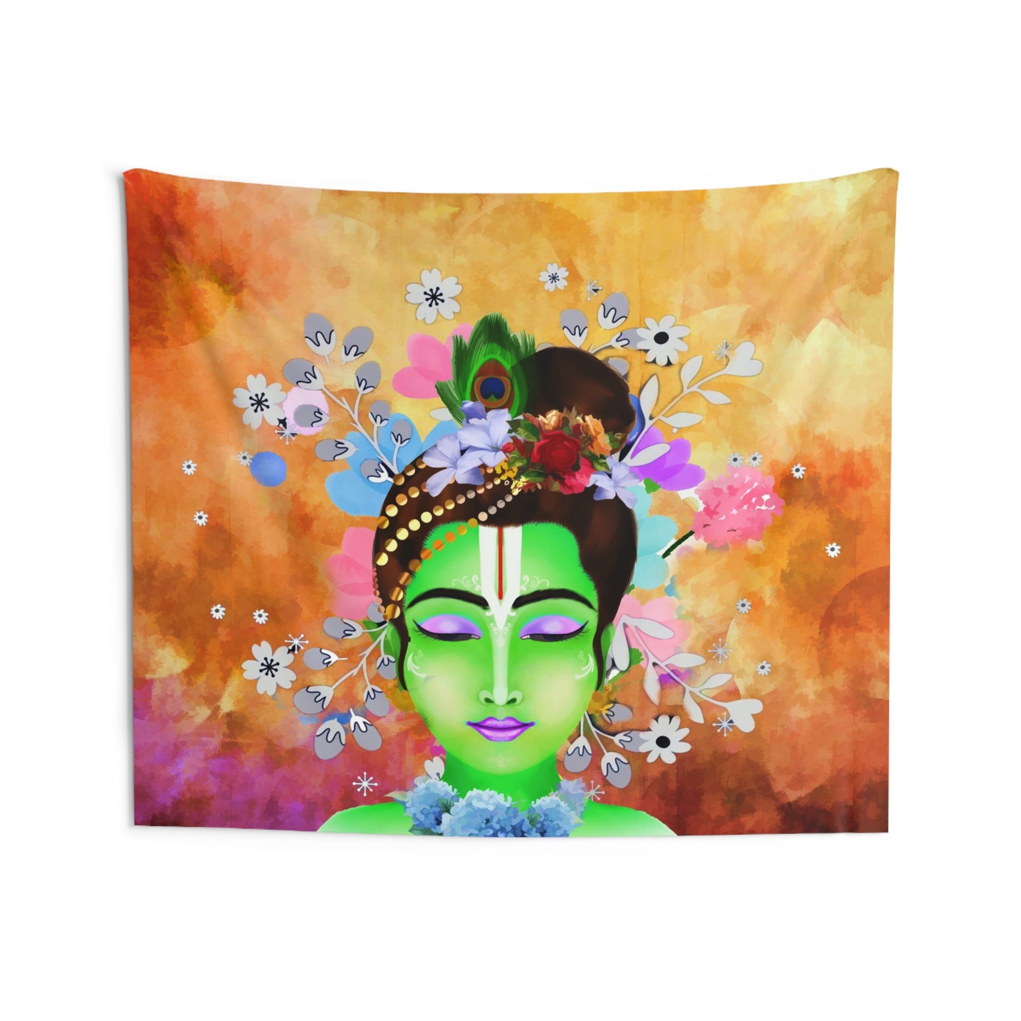 Green Krishna Tapestry-3