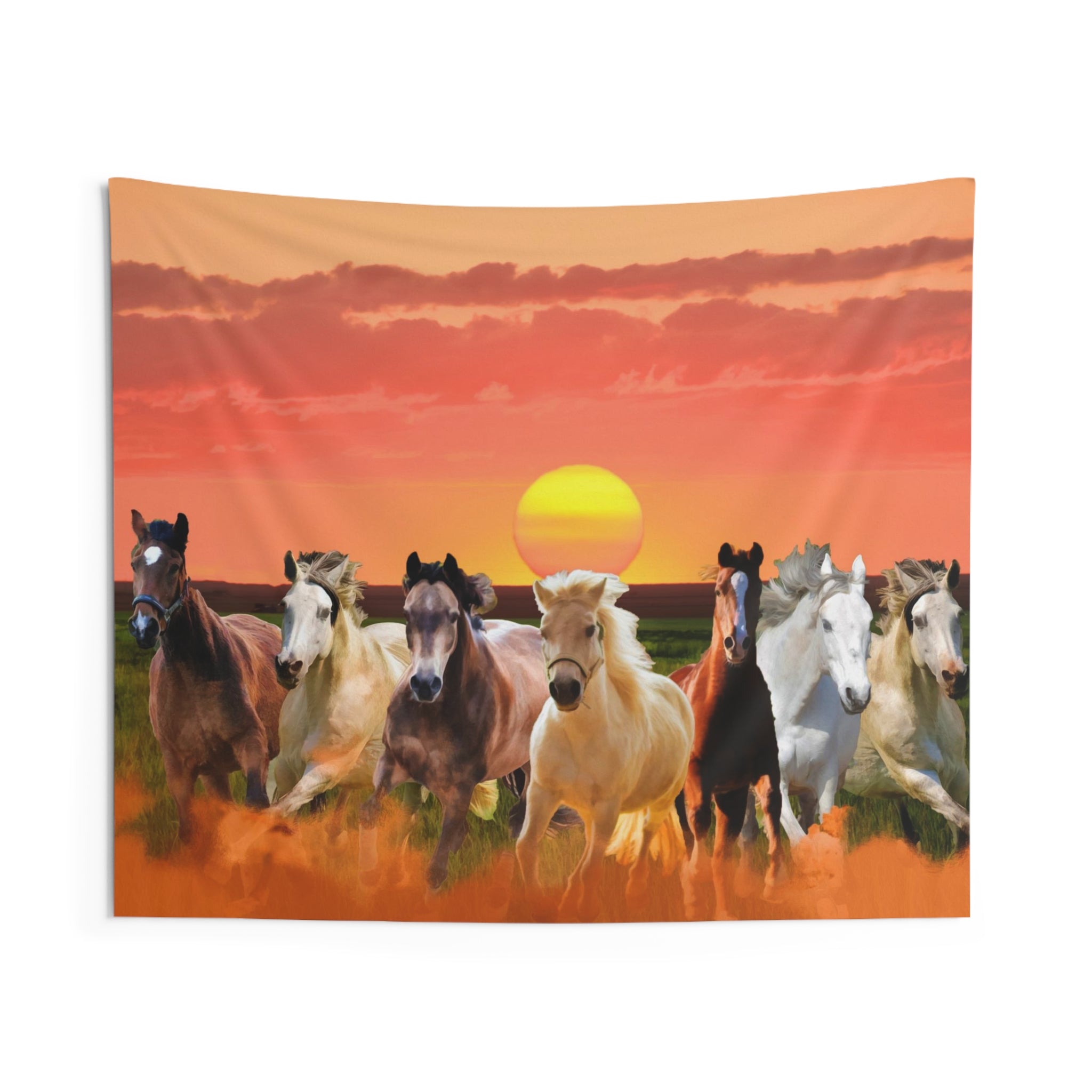 Seven Horse sunrise Tapestry-0