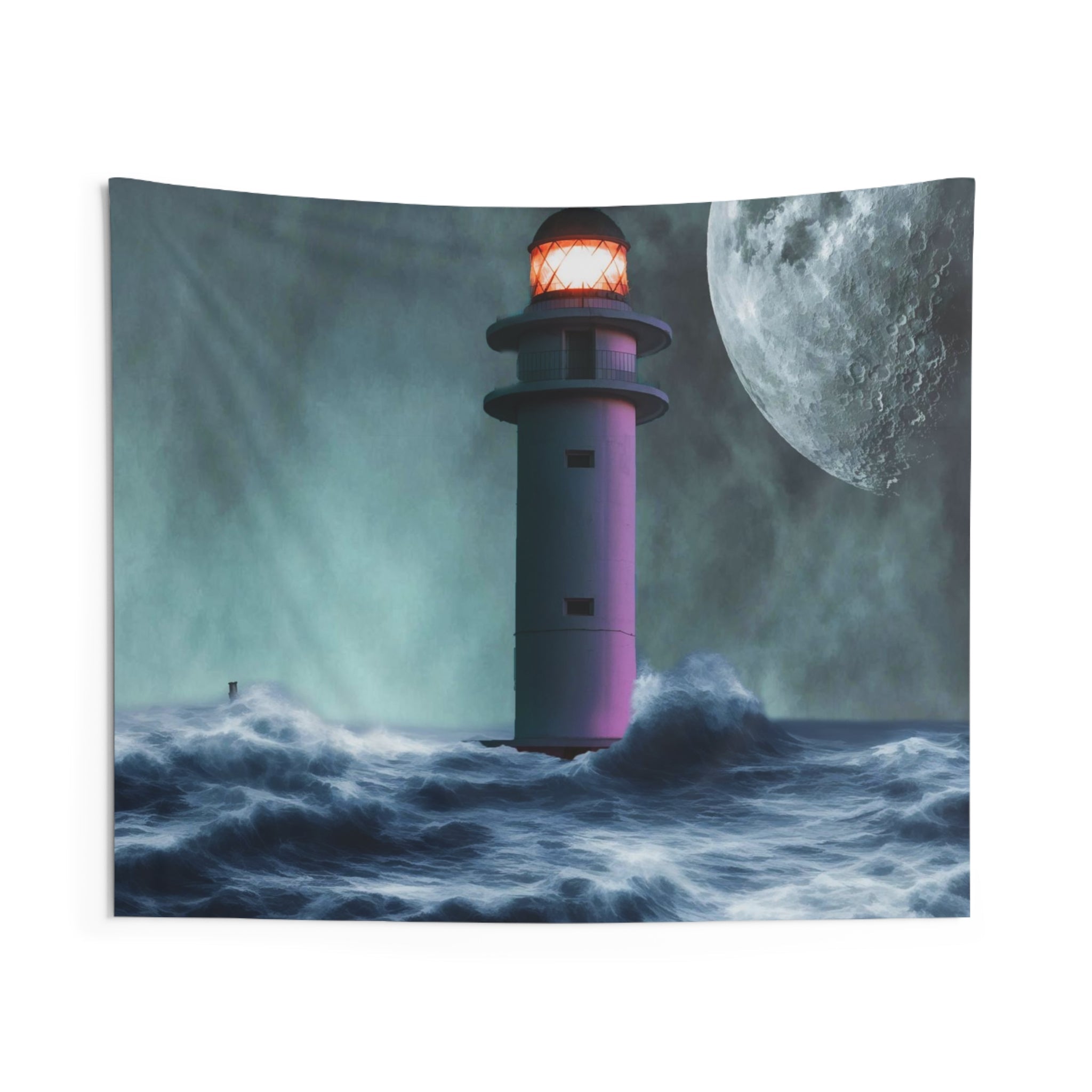 Storm lighthouse Tapestry-0