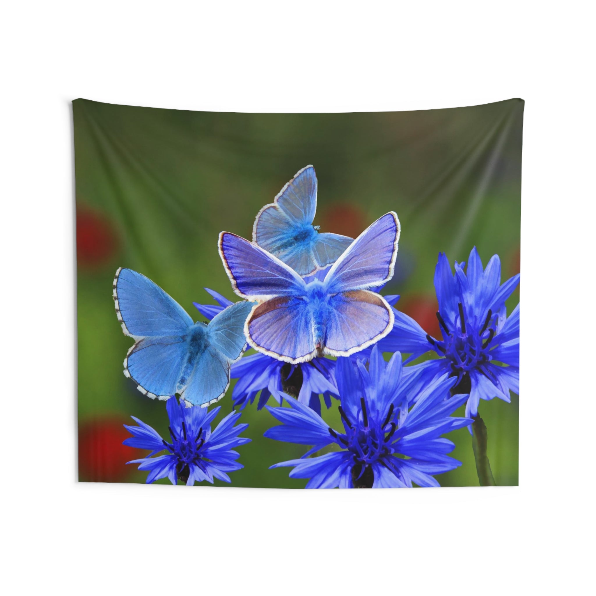 Blue And White Butterfly Tapestry-3