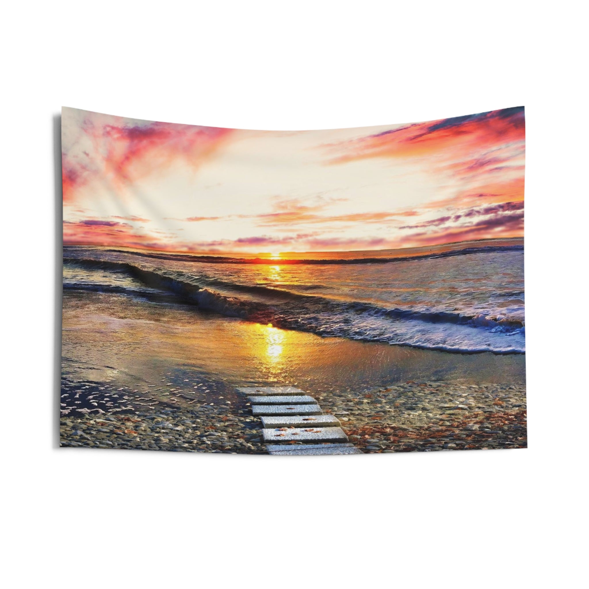 Beach Path Sunrise Tapestry-2