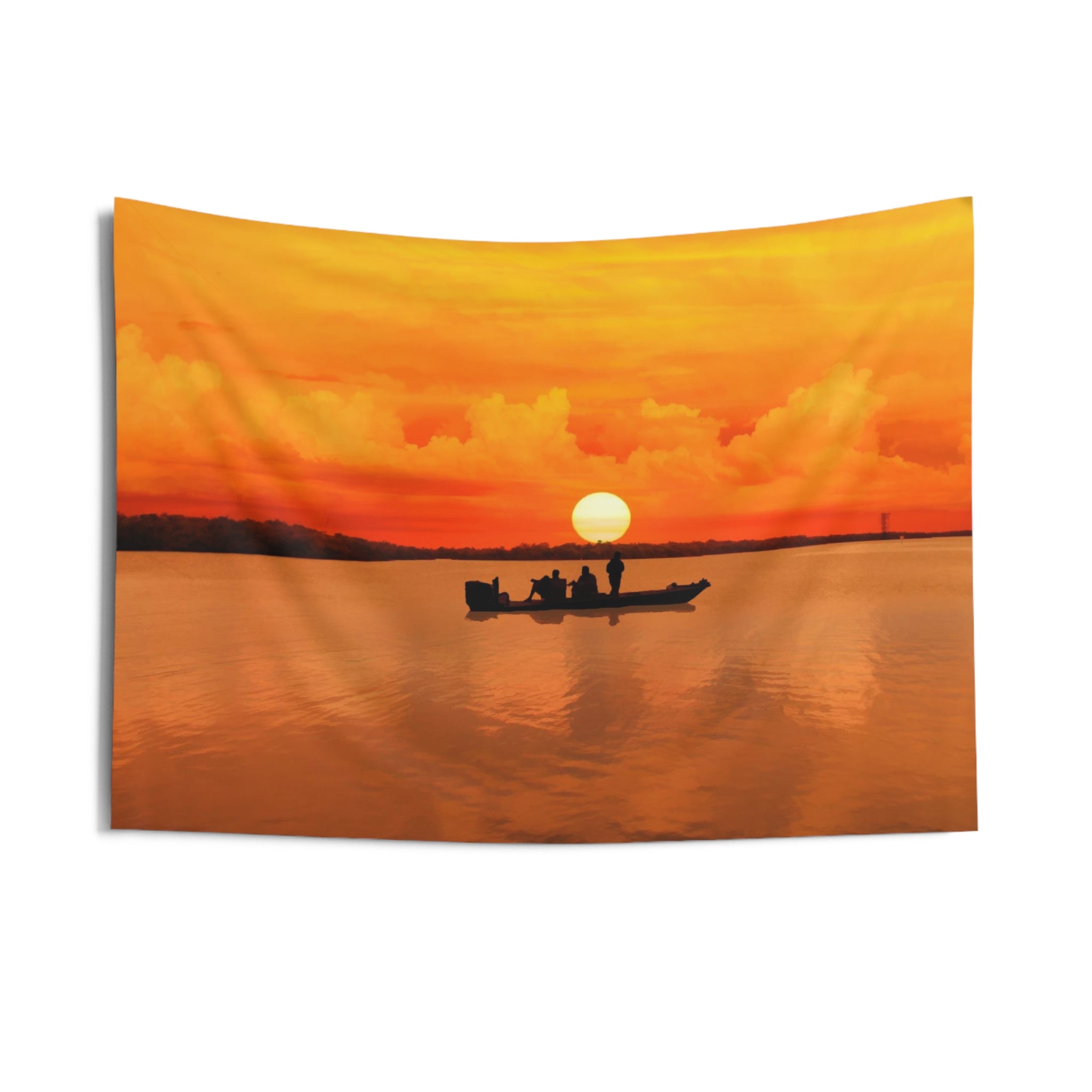 Sunset Boat Tapestry-2