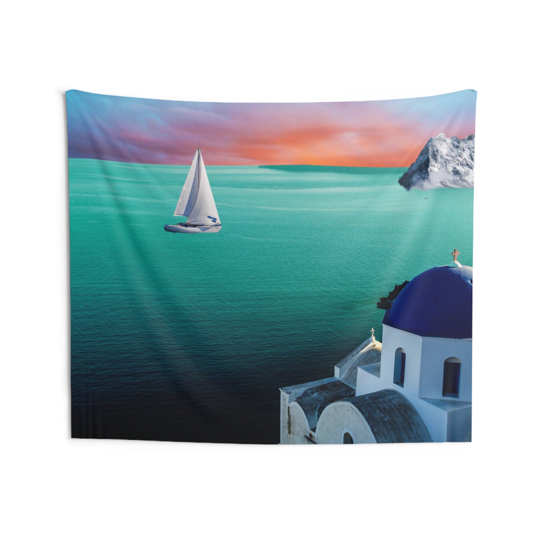 Santorini Greece Tapestry-3