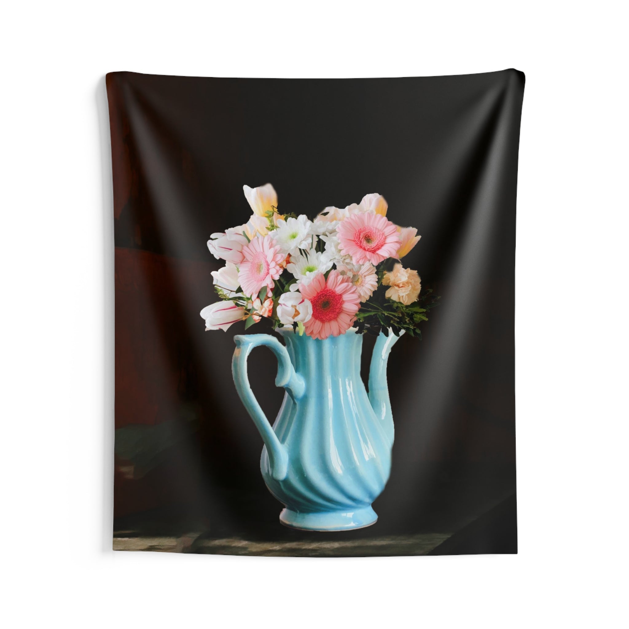 Pink Flower Vase Tapestry-2