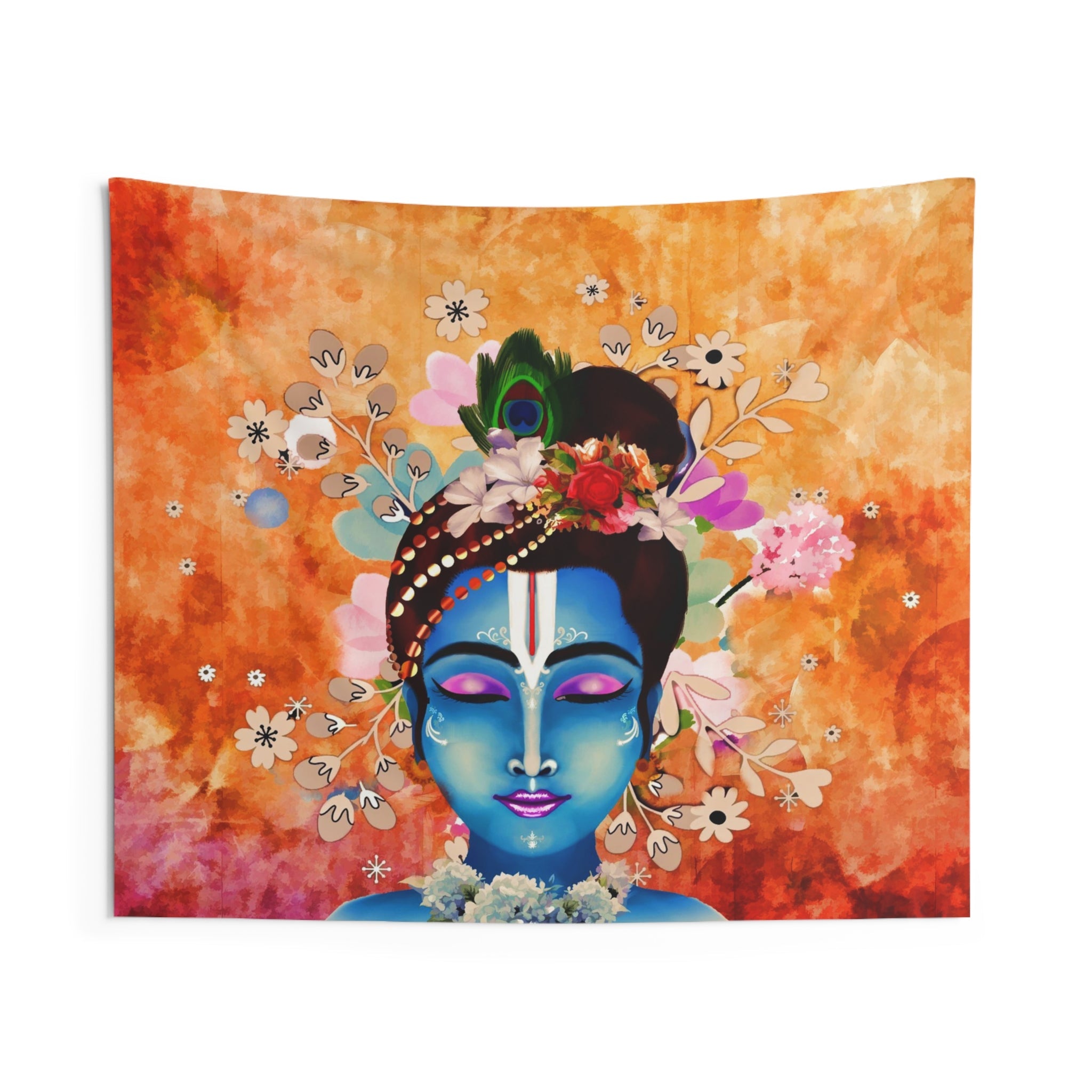 Blue Krishna Tapestry-0