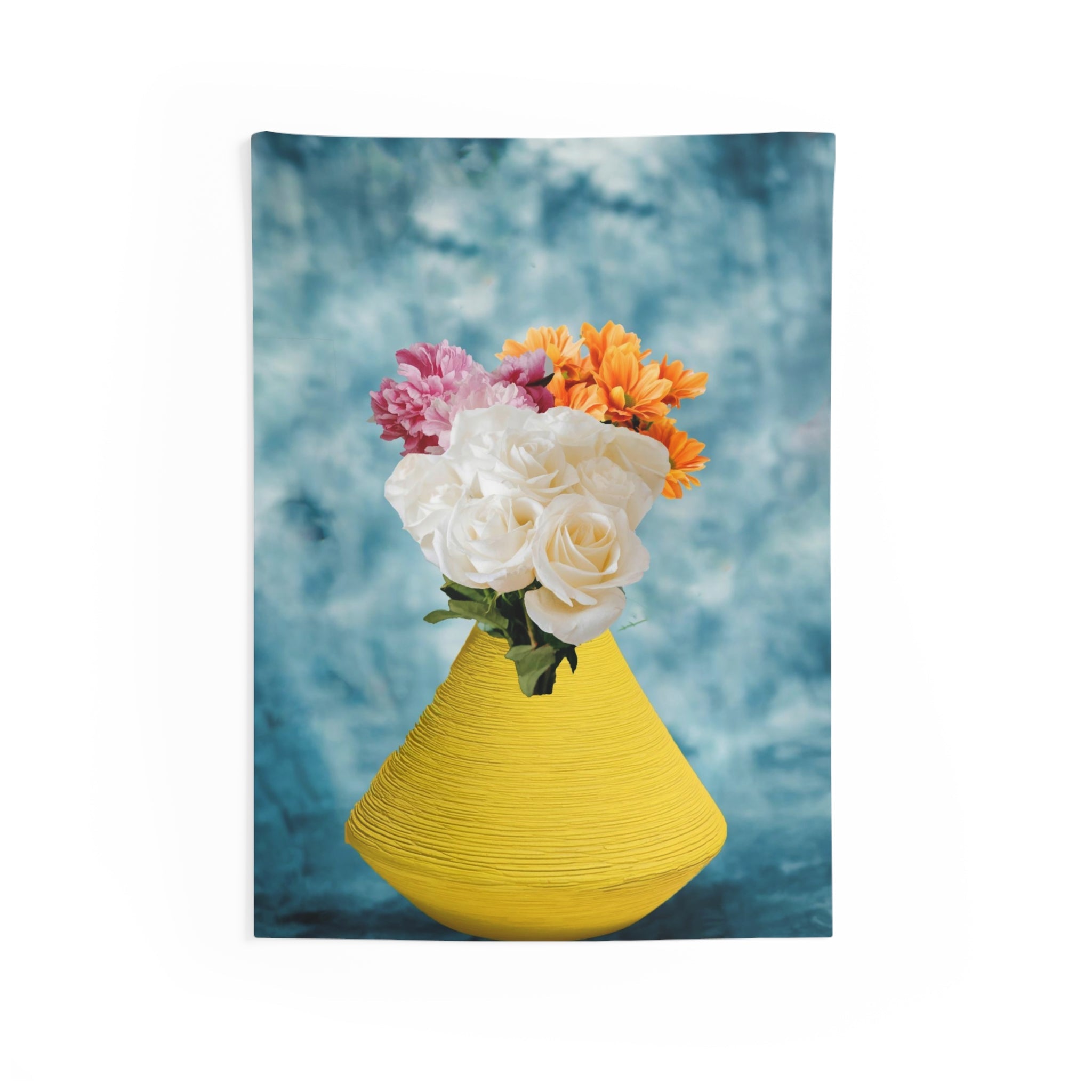 Yellow Flower Vase Tapestry-0