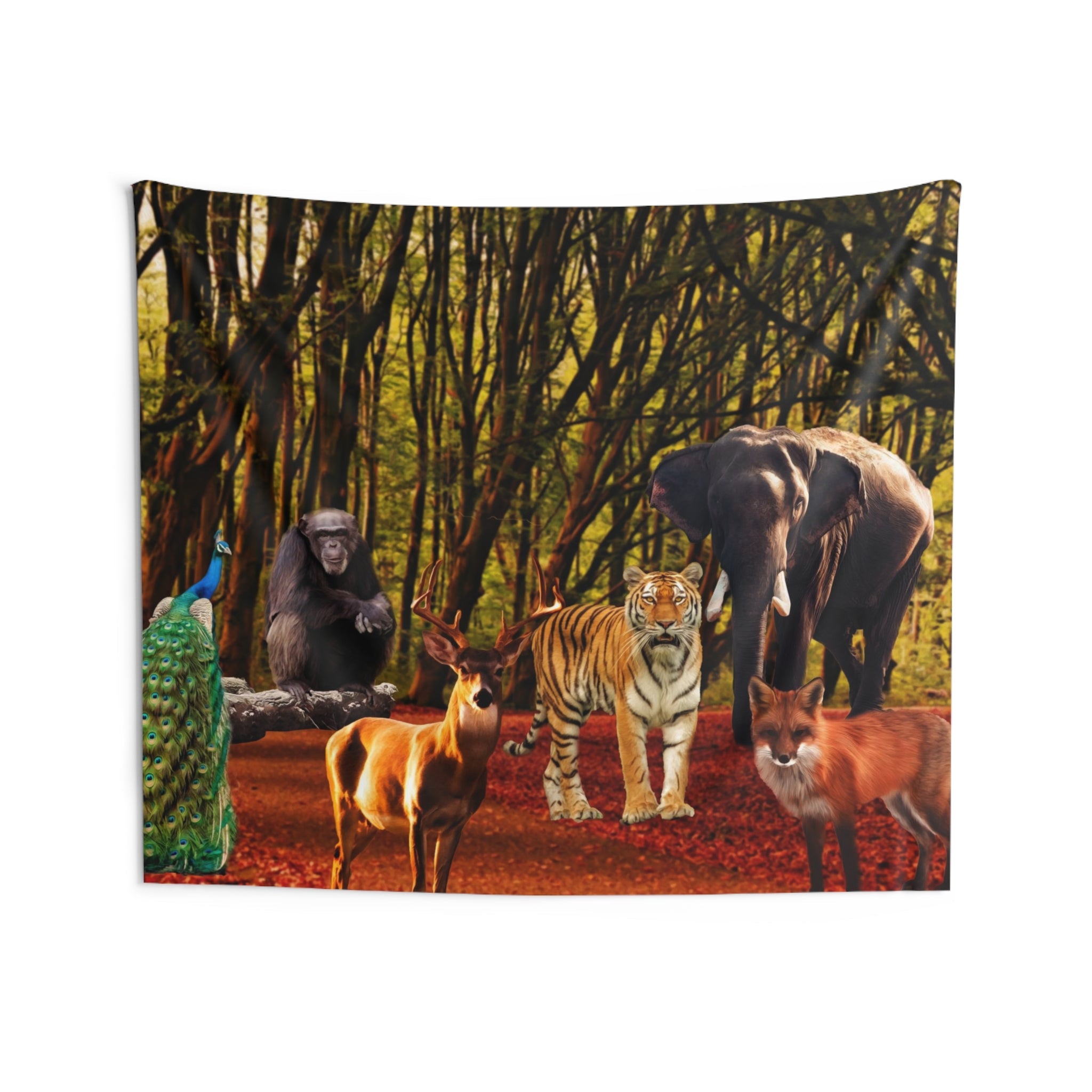 Peacock Animal Group Tapestry-3