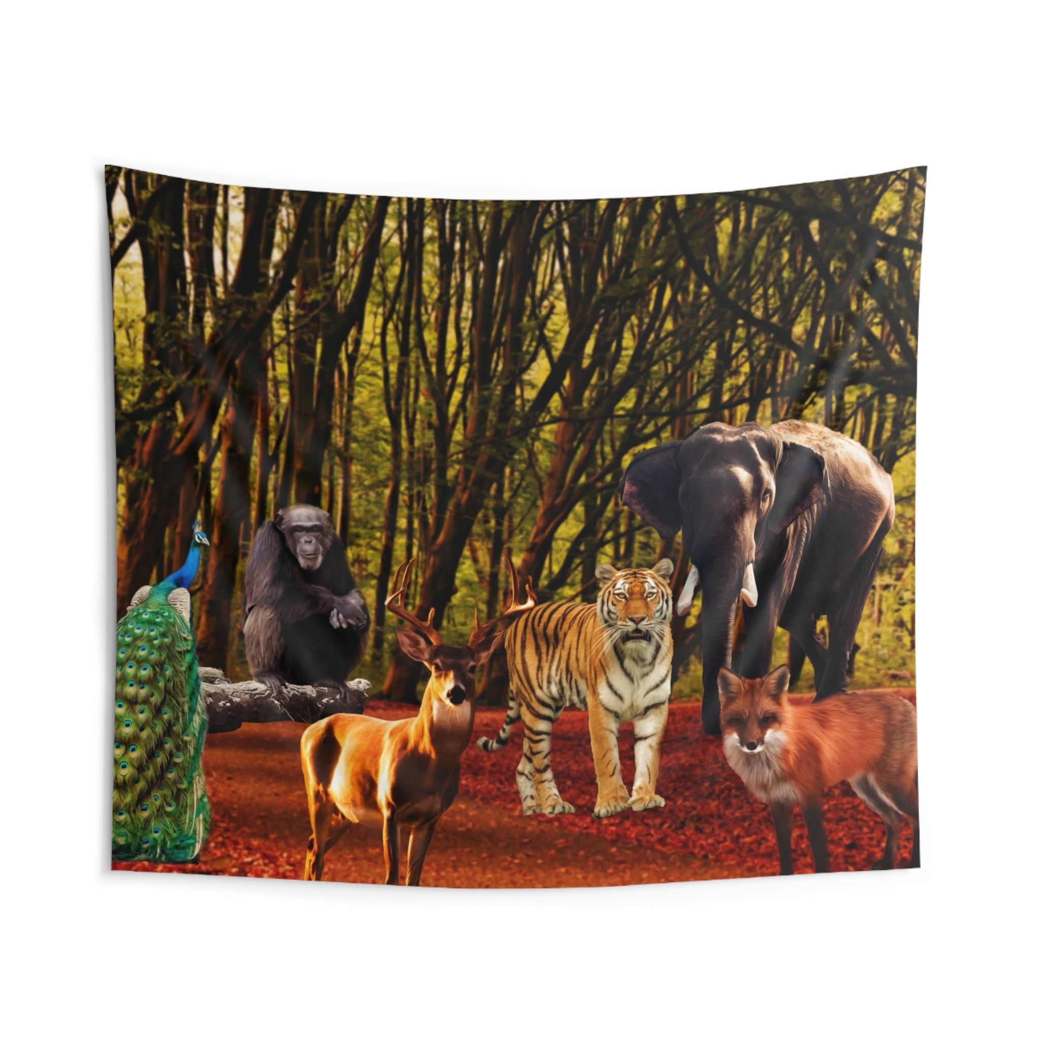 Peacock Animal Group Tapestry-1