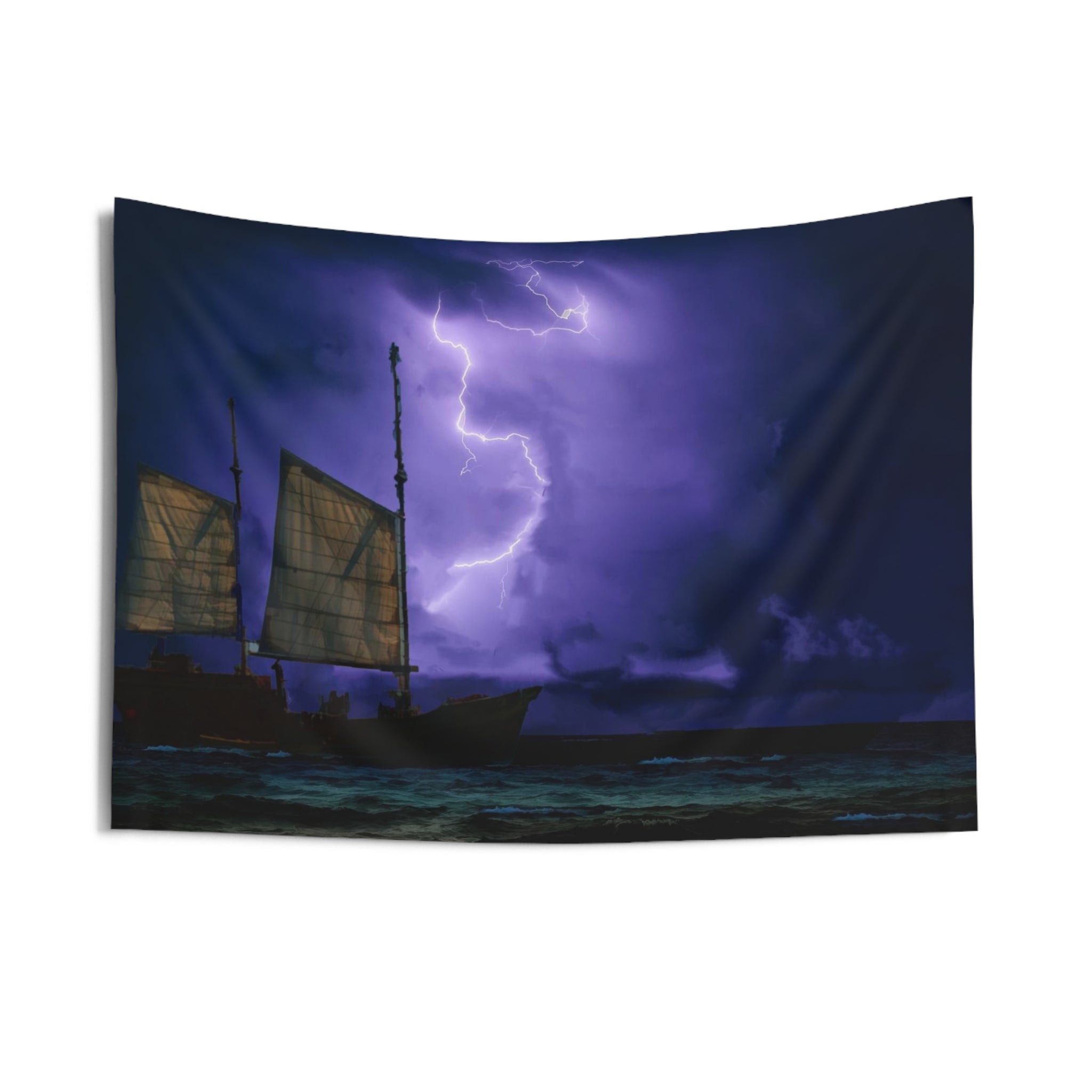 Lightning And Ship Tapestry-2