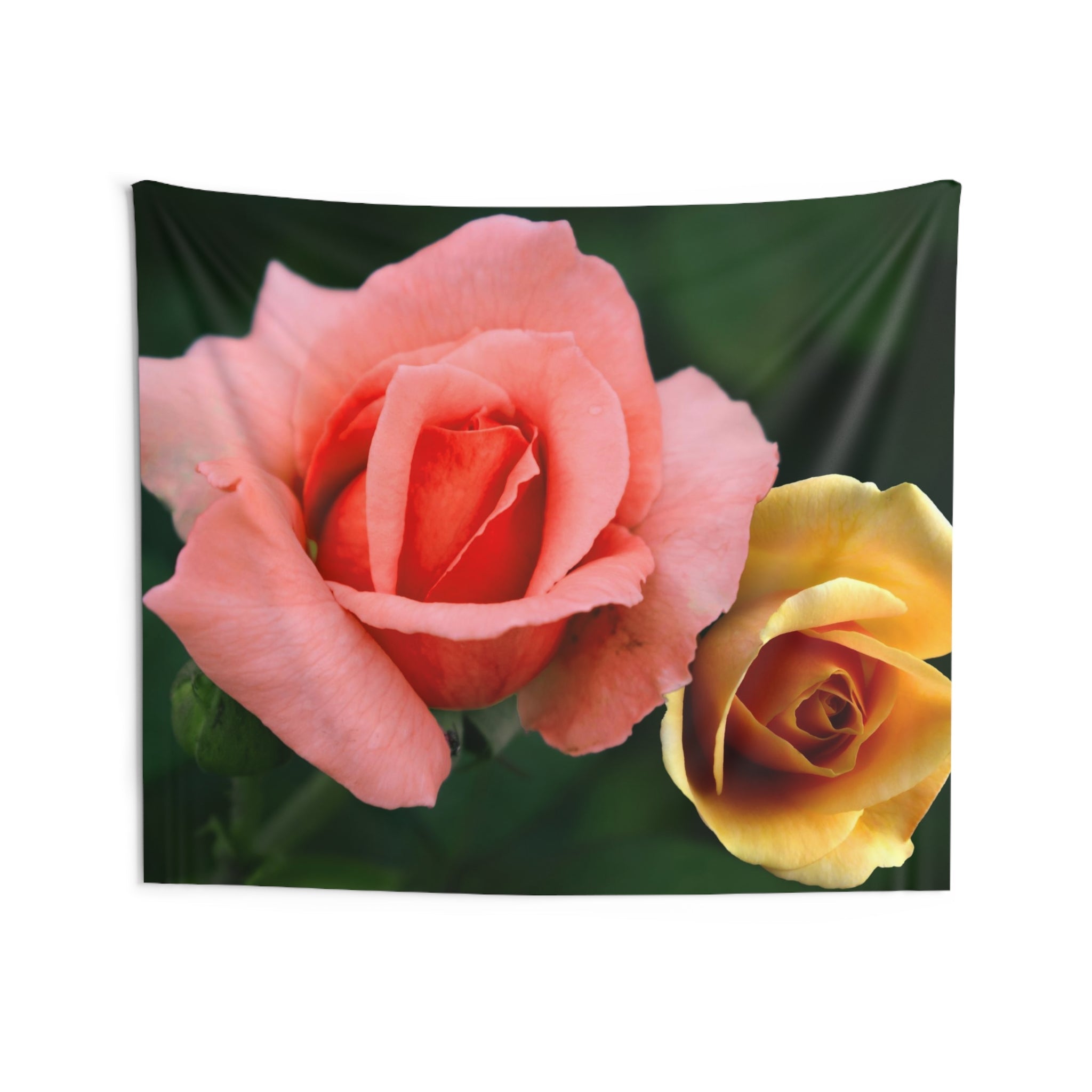 Pink And Yellow Rose Tapestry-3