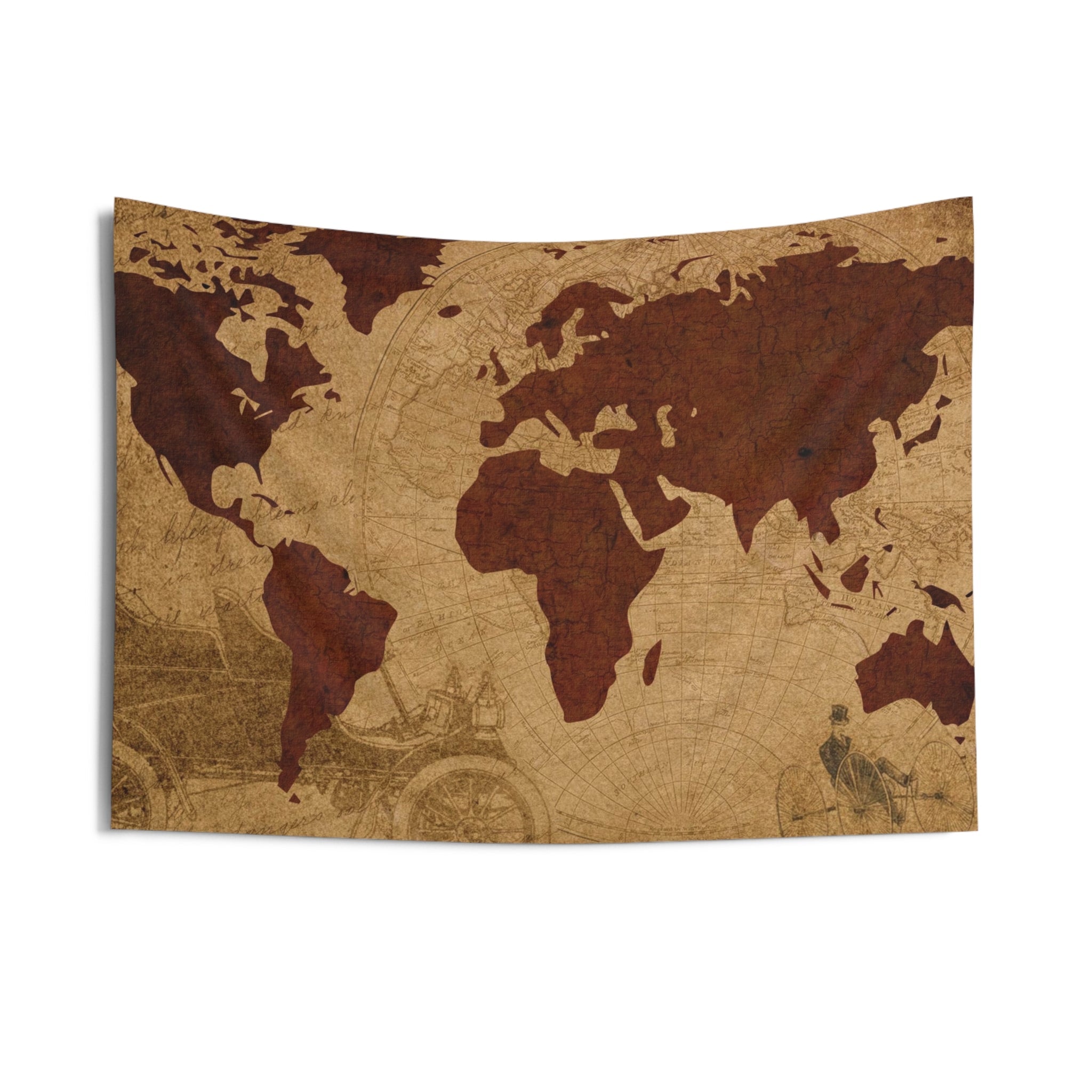 Worldmap Black Tapestry-2