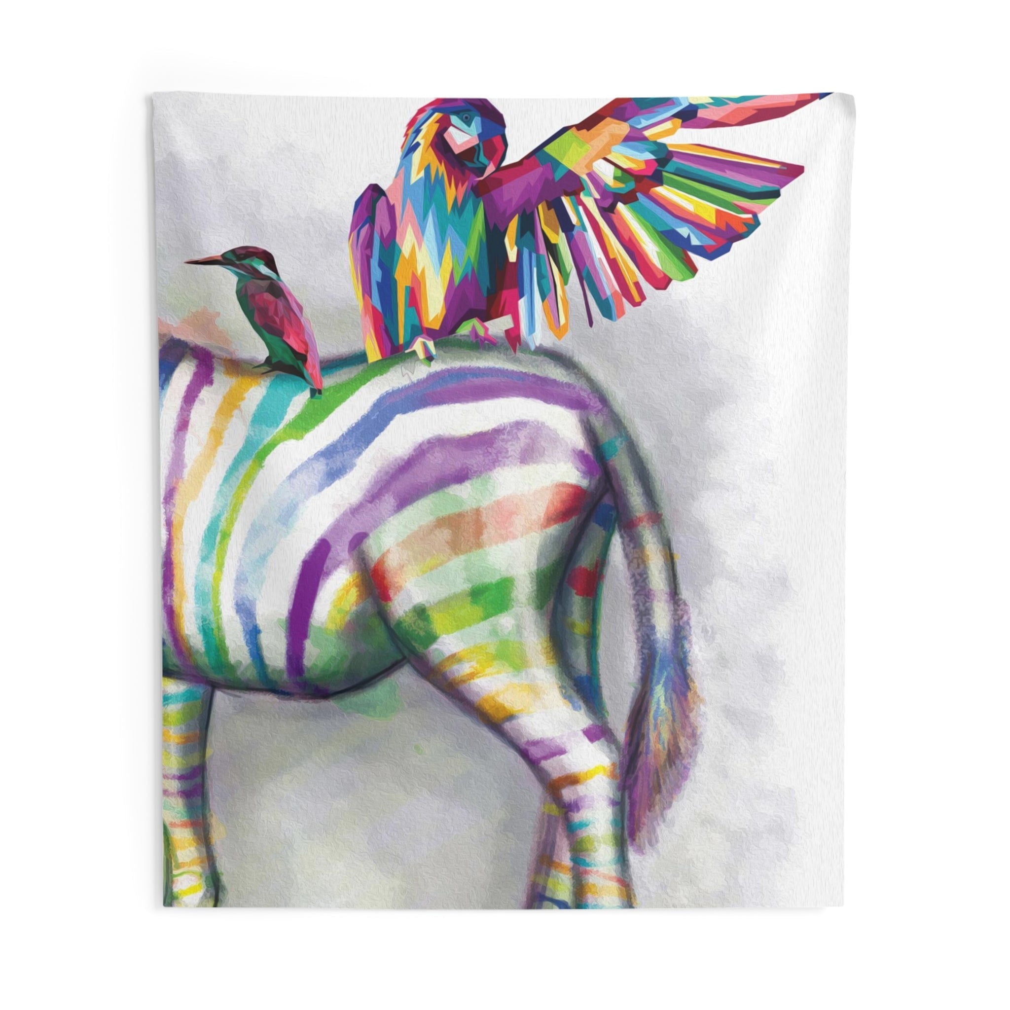 Parrot on Zebra Tapestry-3