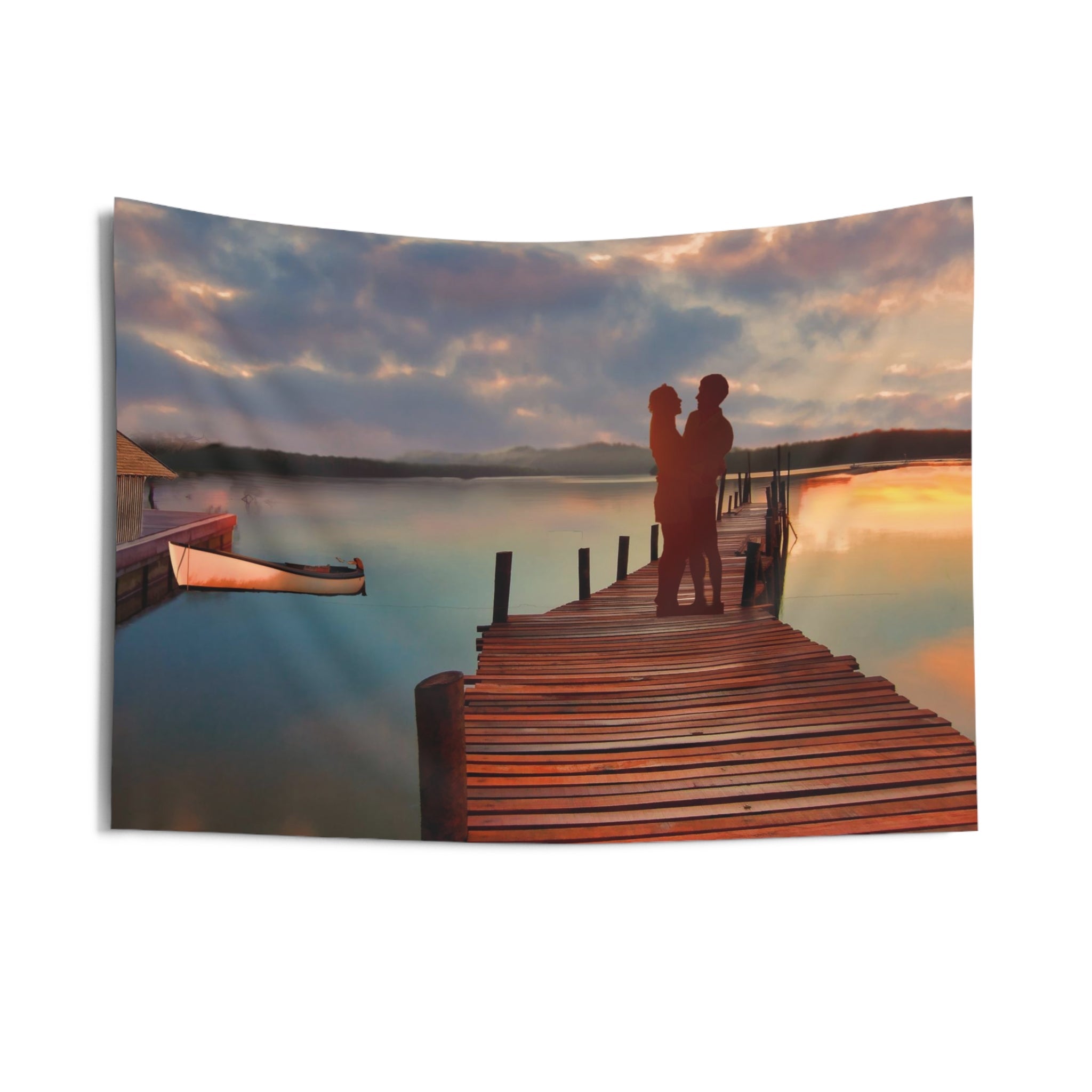 Couple Love on Jetty Tapestry-2