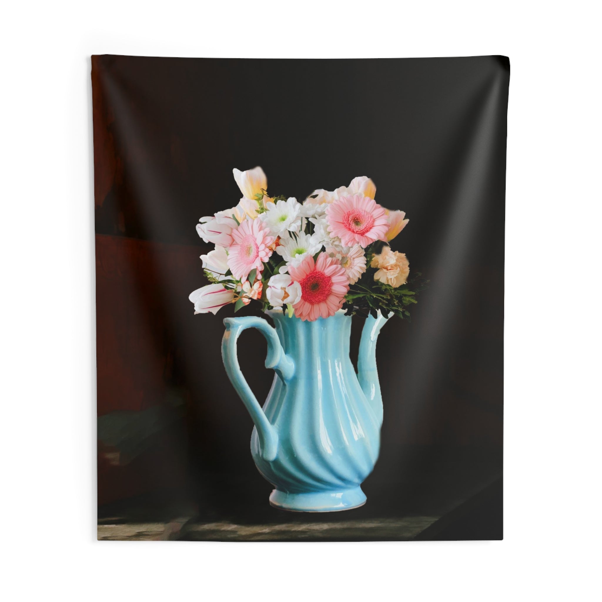 Pink Flower Vase Tapestry-3