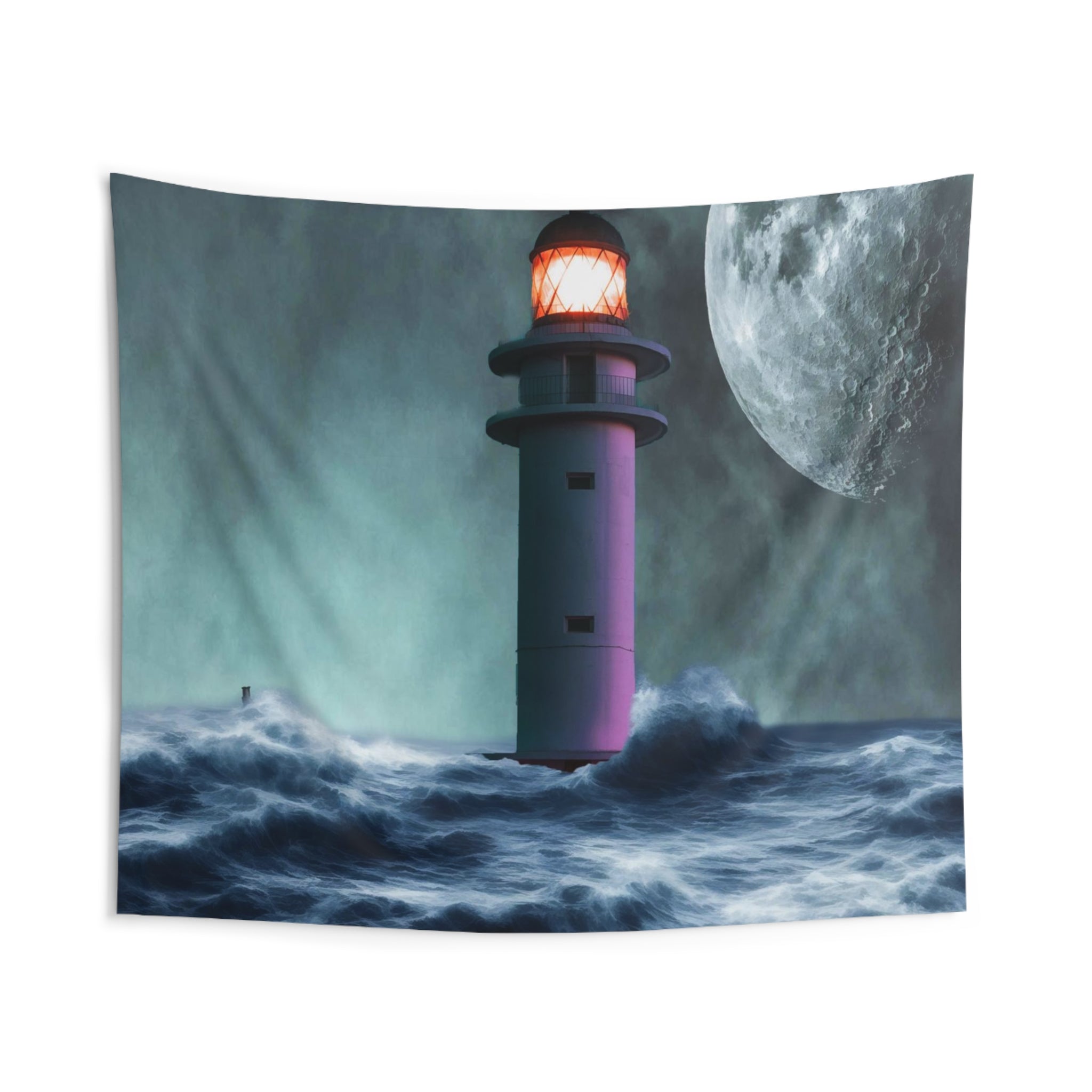 Storm lighthouse Tapestry-1