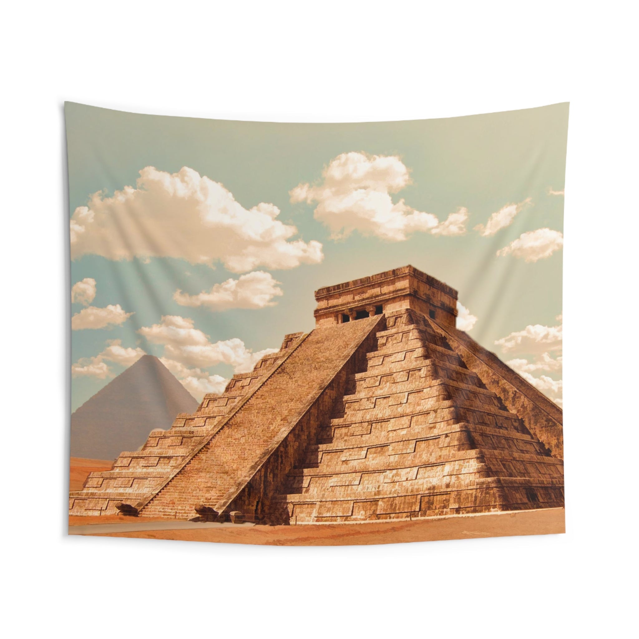 Brown Pyramid With Stairs Tapestry-1