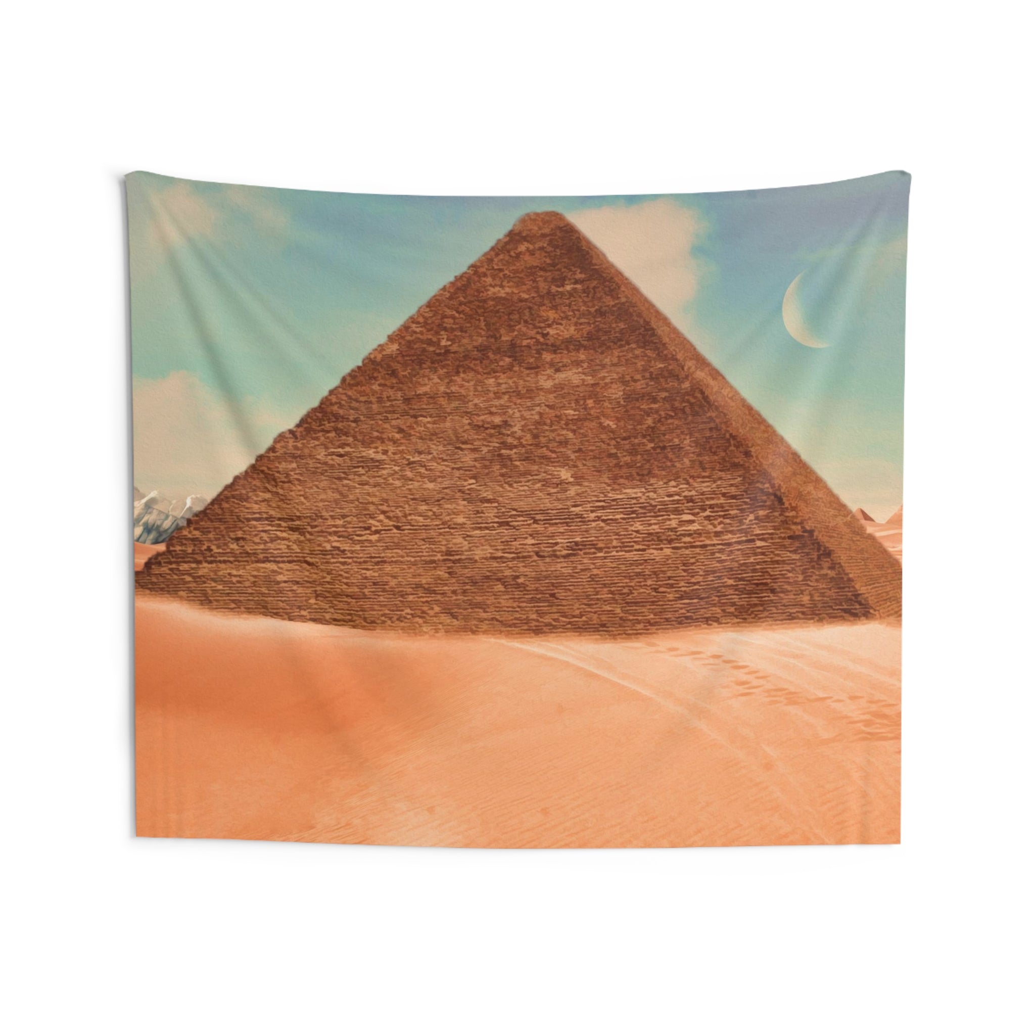 Brown Pyramid Moon Tapestry-3