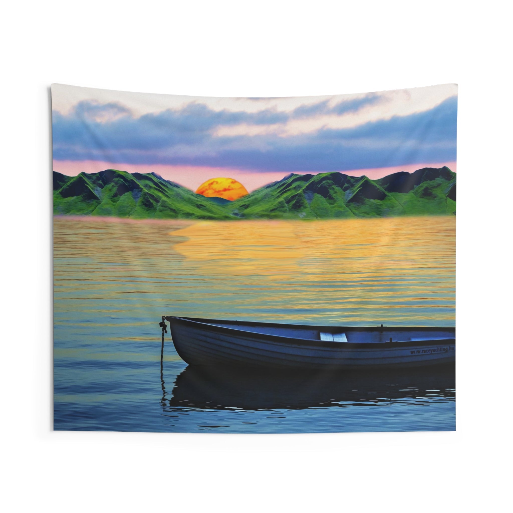 Mountain Lake Sunrise Tapestry-0