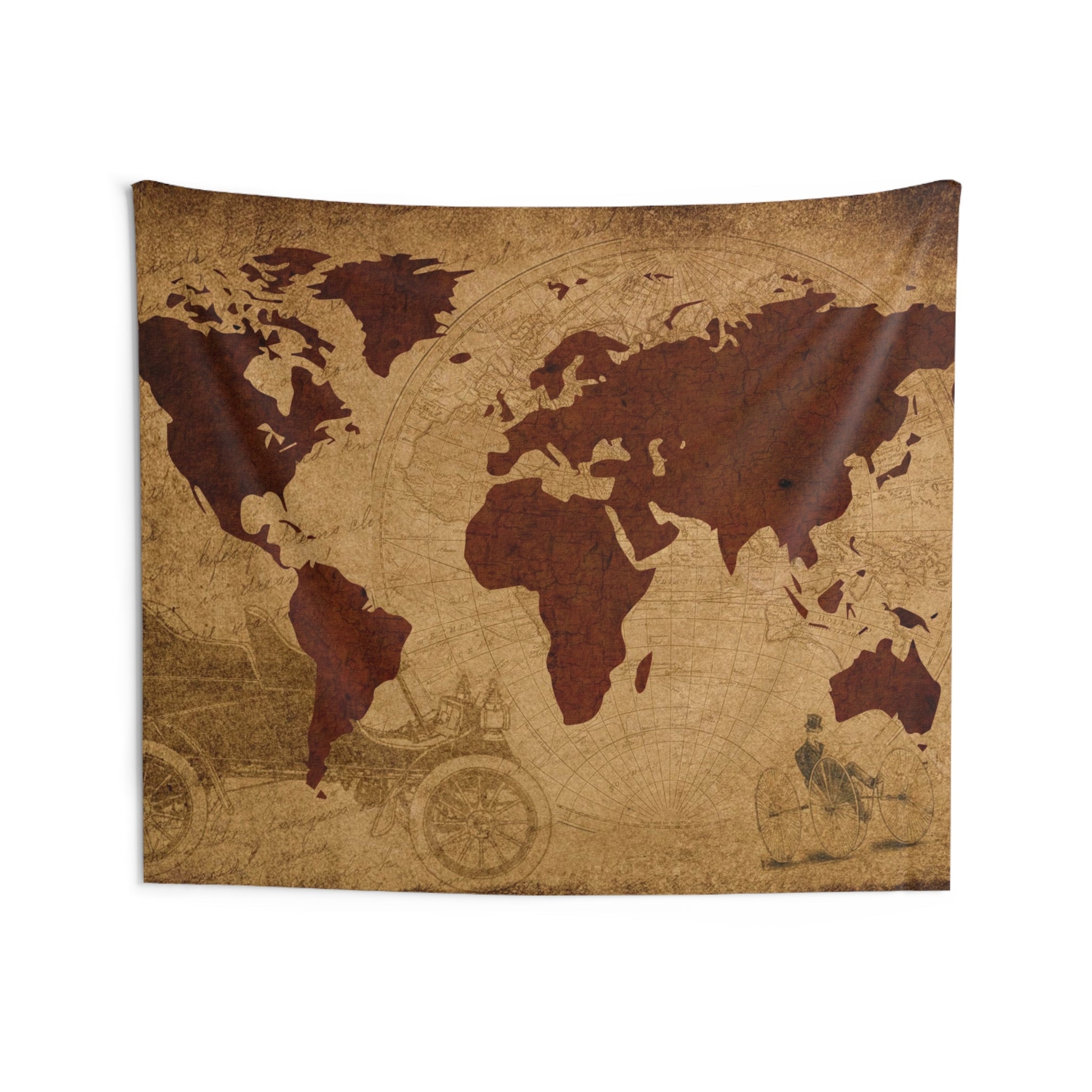 Worldmap Black Tapestry-3