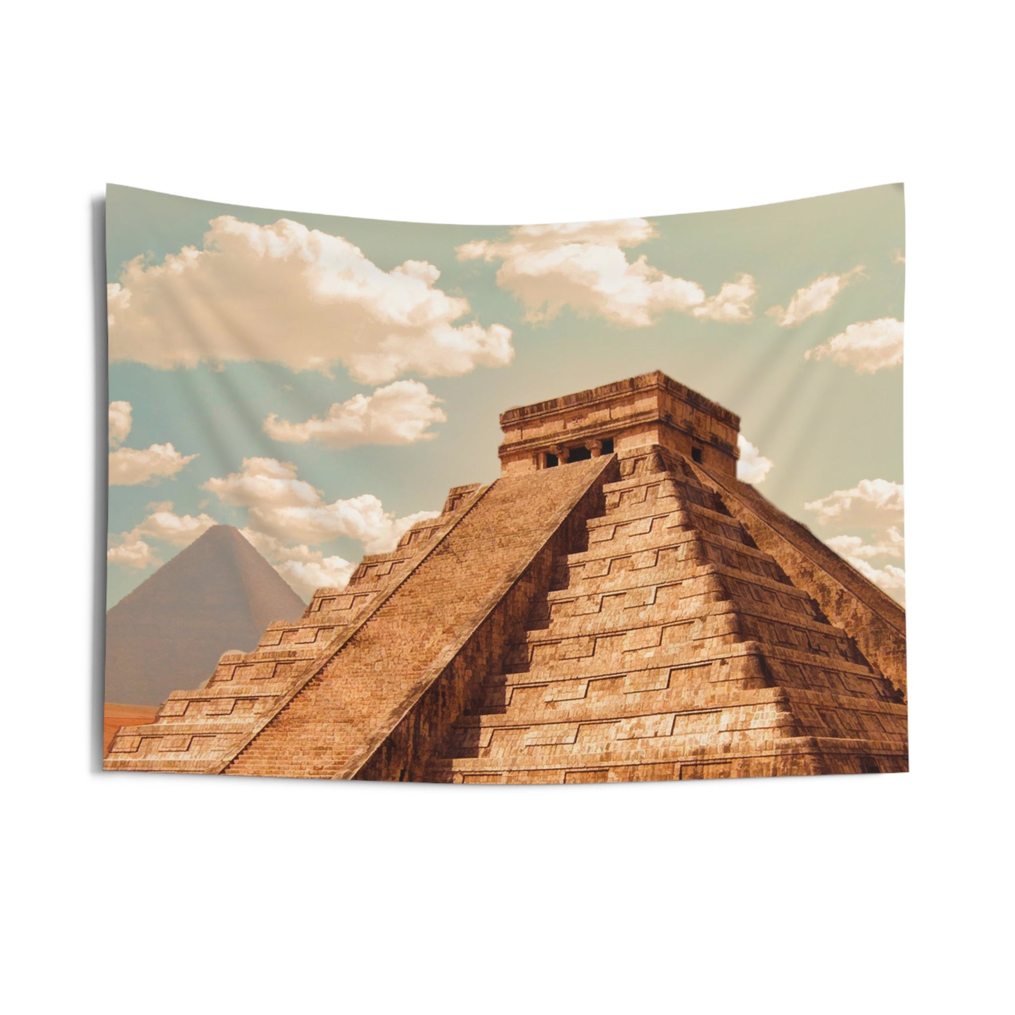 Brown Pyramid With Stairs Tapestry-2