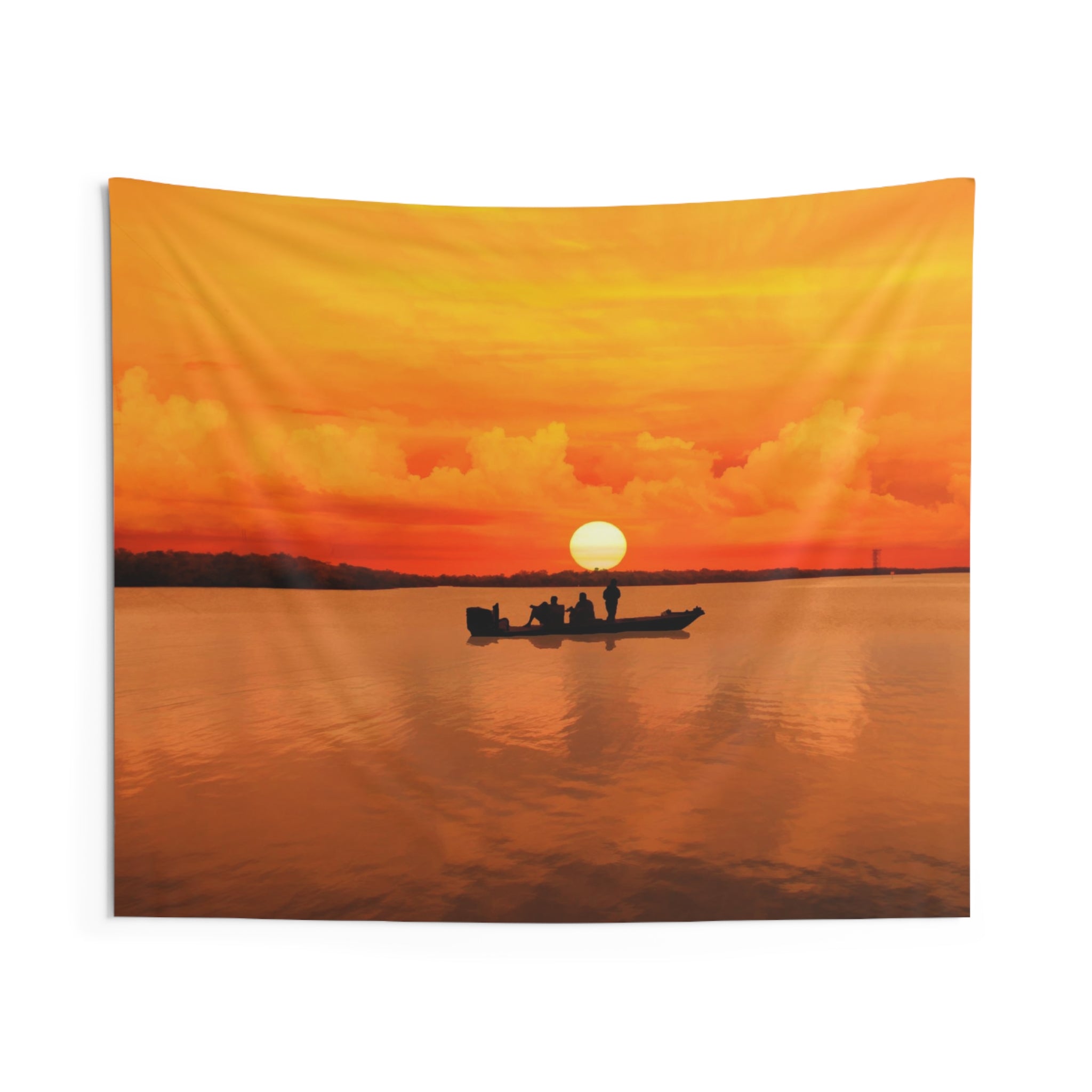 Sunset Boat Tapestry-0