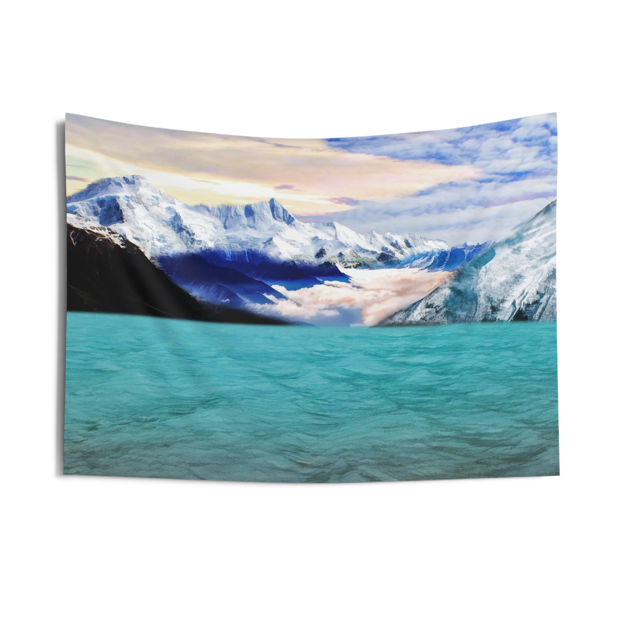Mountain Lake Painting Tapestry-2