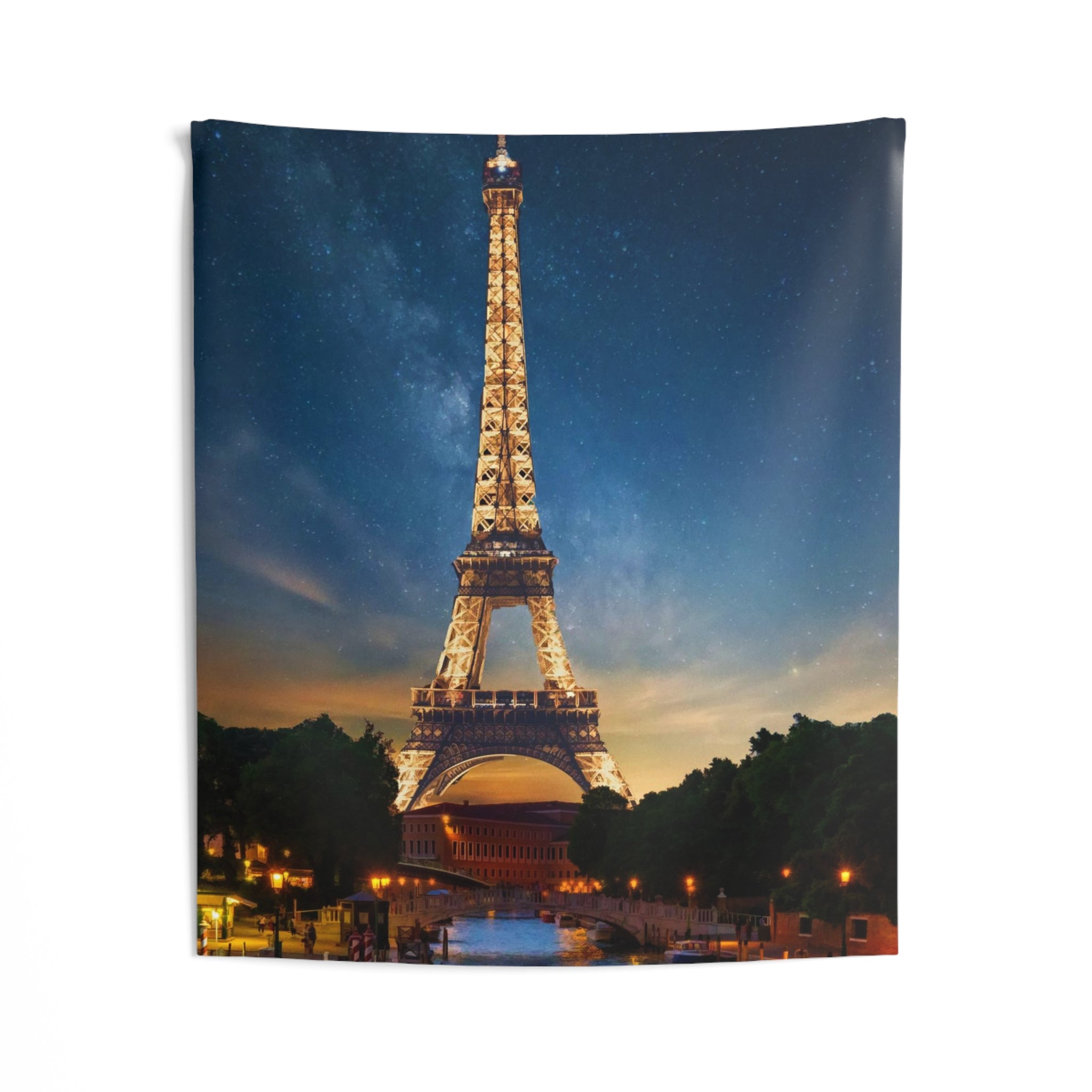 Night view Eiffel Tower In Paris Tapestry-1