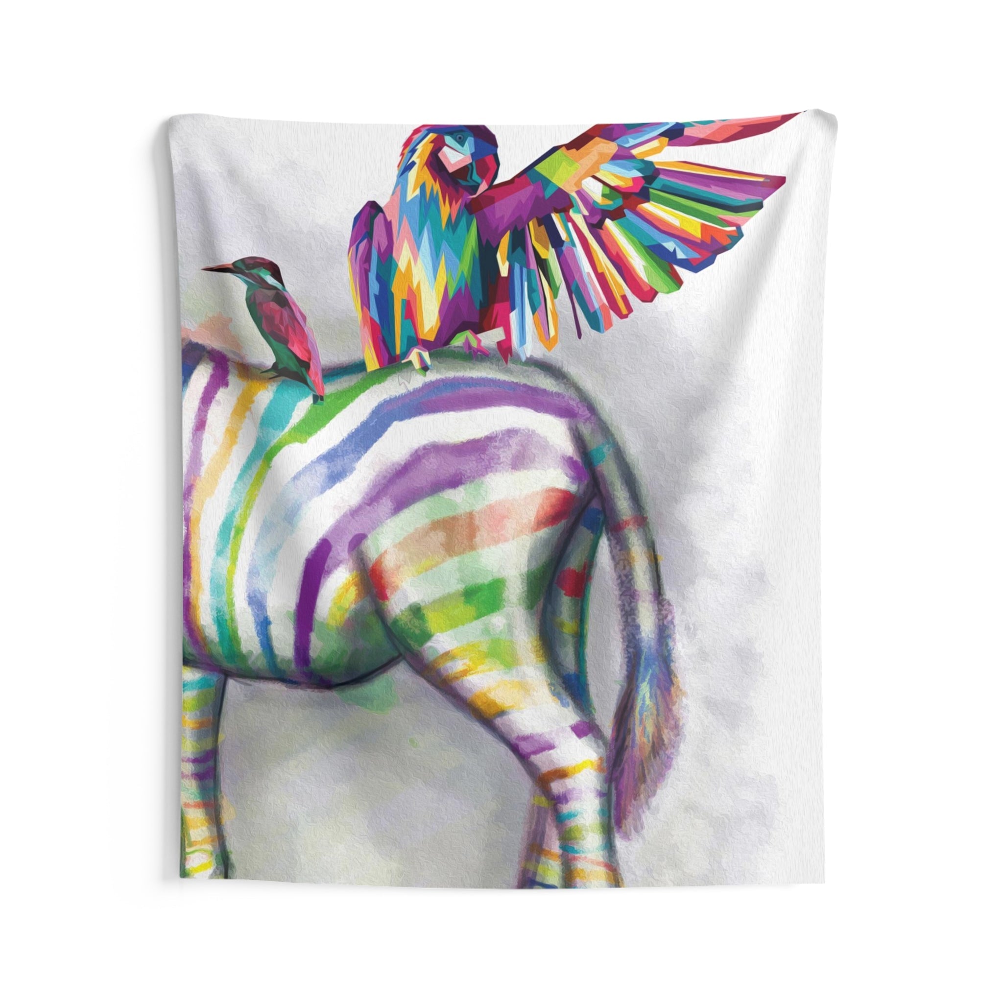 Parrot on Zebra Tapestry-2