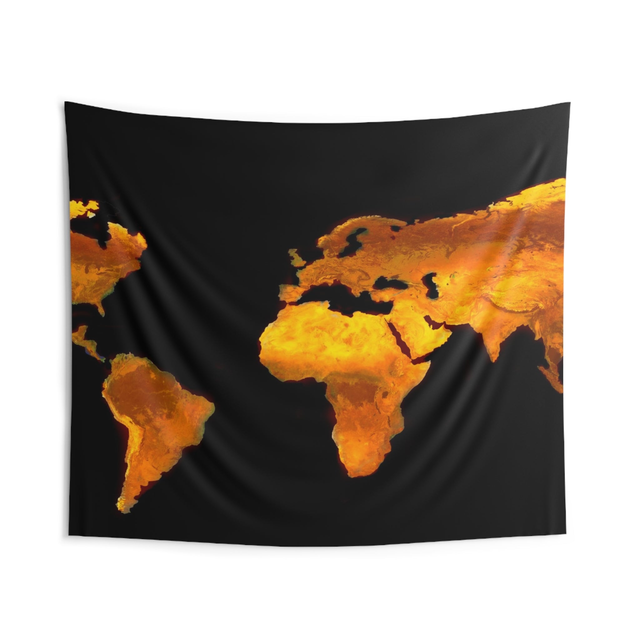 Orange Worldmap Tapestry-1