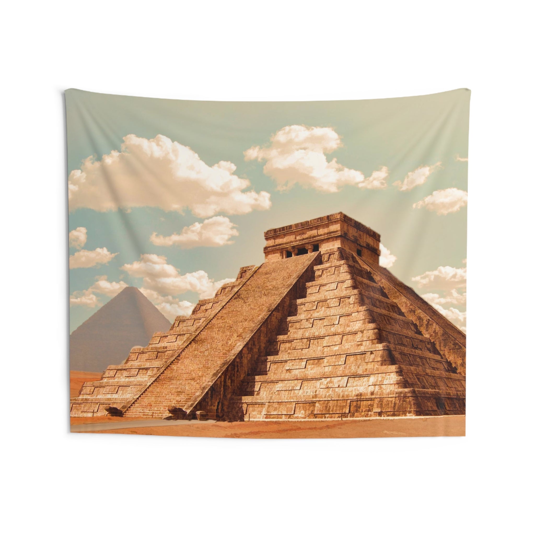 Brown Pyramid With Stairs Tapestry-3