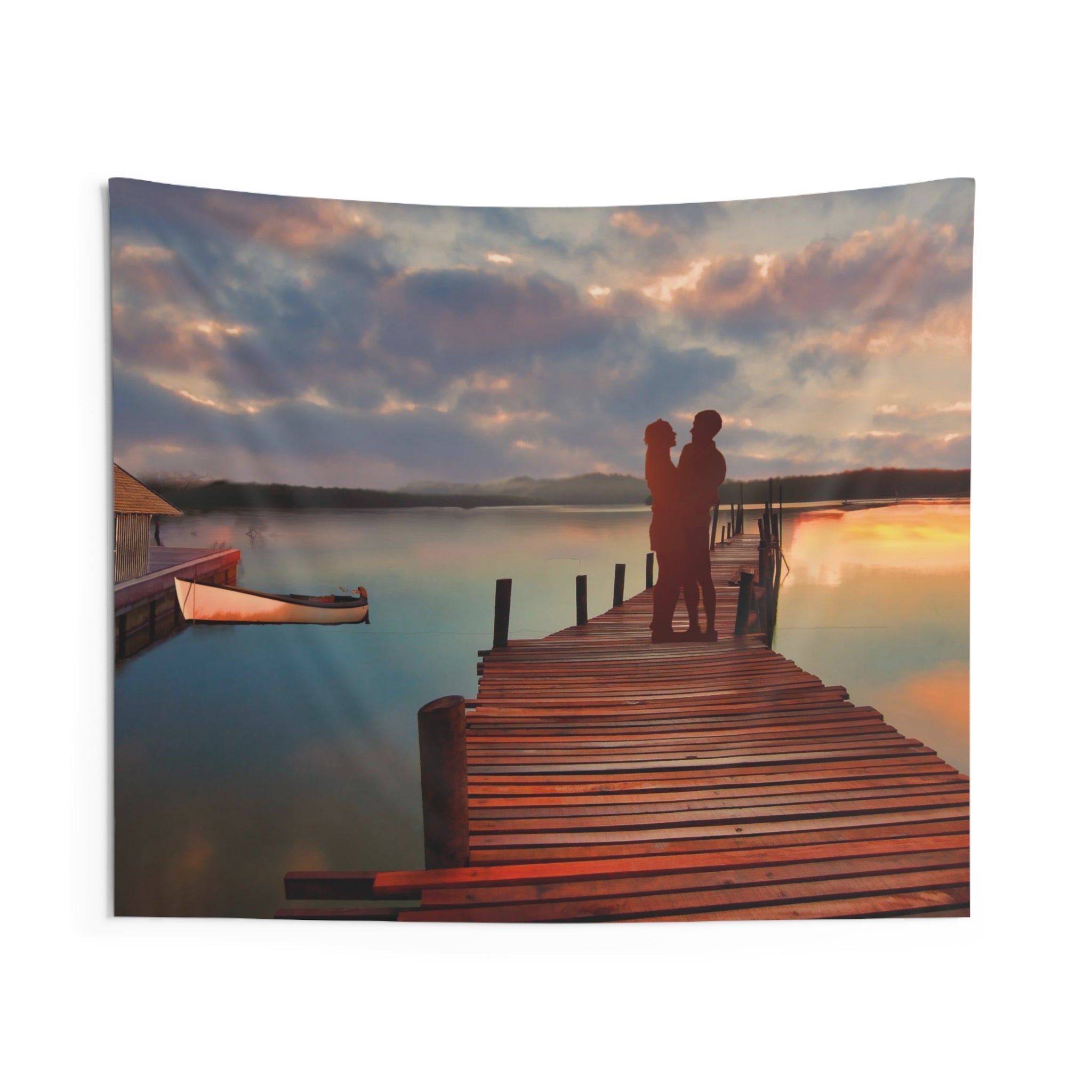 Couple Love on Jetty Tapestry-0