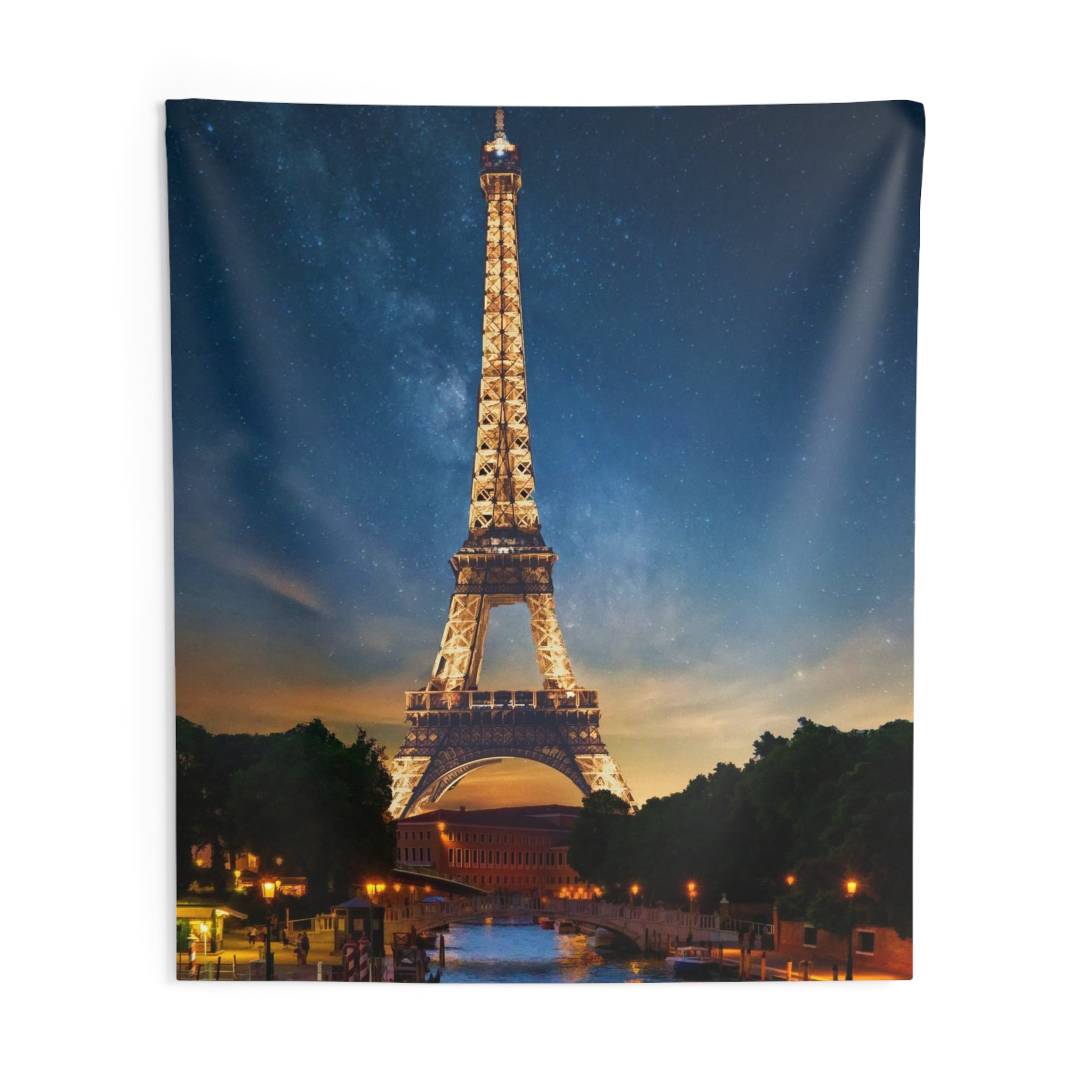 Night view Eiffel Tower In Paris Tapestry-3
