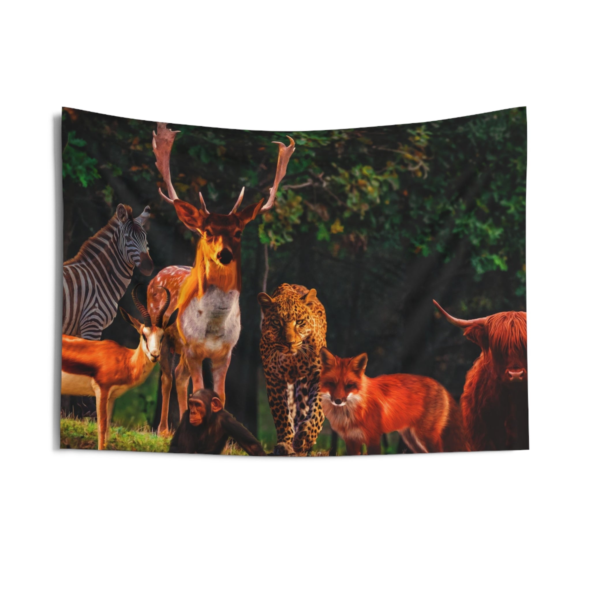 Brown Animal Group Tapestry-2