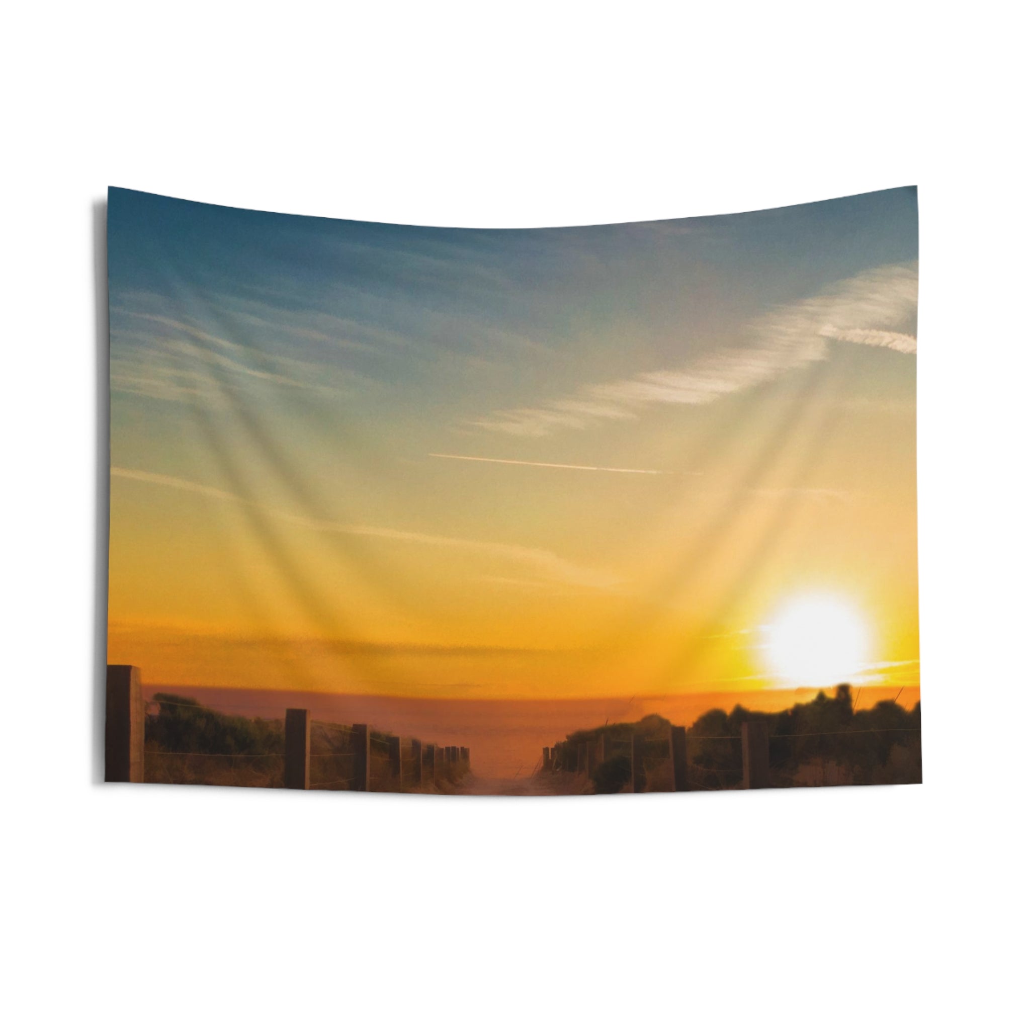 Path to sea Sunrise Tapestry-2