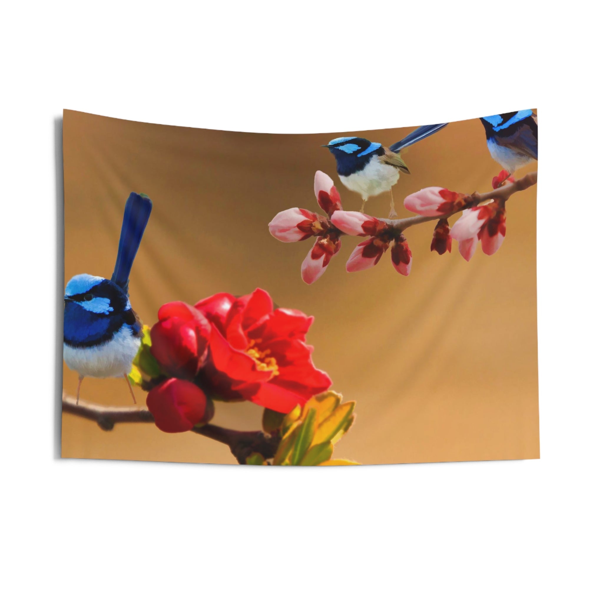 Blue Bird Sparrow Tapestry-2